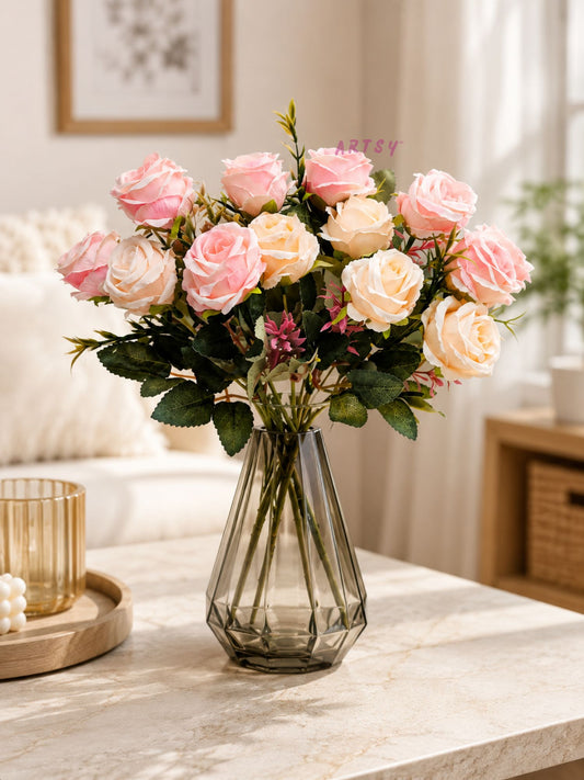 Exquisite Artificial Rose Bunch. Pack Of 2 Pieces