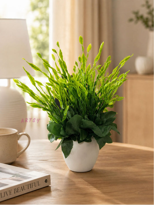 ARTSY Artificial Decorative Green Plant with Pot | Indoor Home Décor | 1 Pc