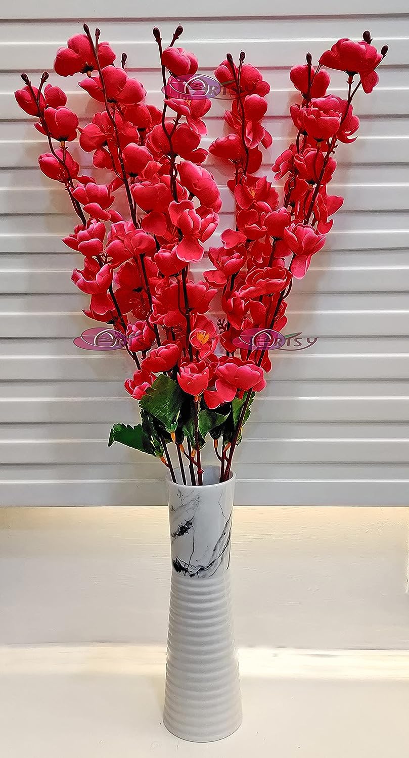 ARTSY® Artificial Cherry Blossom Flower - Captivating Pink For Vase Filler, Home decoration, Office decor - Single Piece Pack for Exquisite Floral Accent, Without Vase, 55 Cm Long