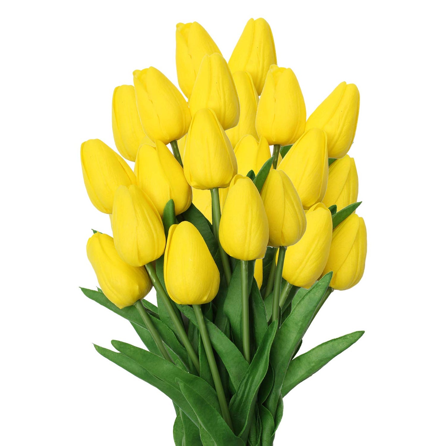 ARTSY® Artificial Tulip Flowers Bunch – Set of 5 Faux Flower Stems | Ideal for Living Room, Centerpiece, Gifting, craft, Real Touch Flower Bunch for Vase Decor, Home Styling, Events, Yellow