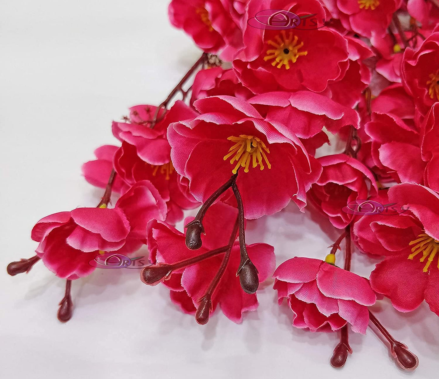 ARTSY® Artificial Cherry Blossom Flower - Captivating Pink For Vase Filler, Home decoration, Office decor - Single Piece Pack for Exquisite Floral Accent, Without Vase, 55 Cm Long