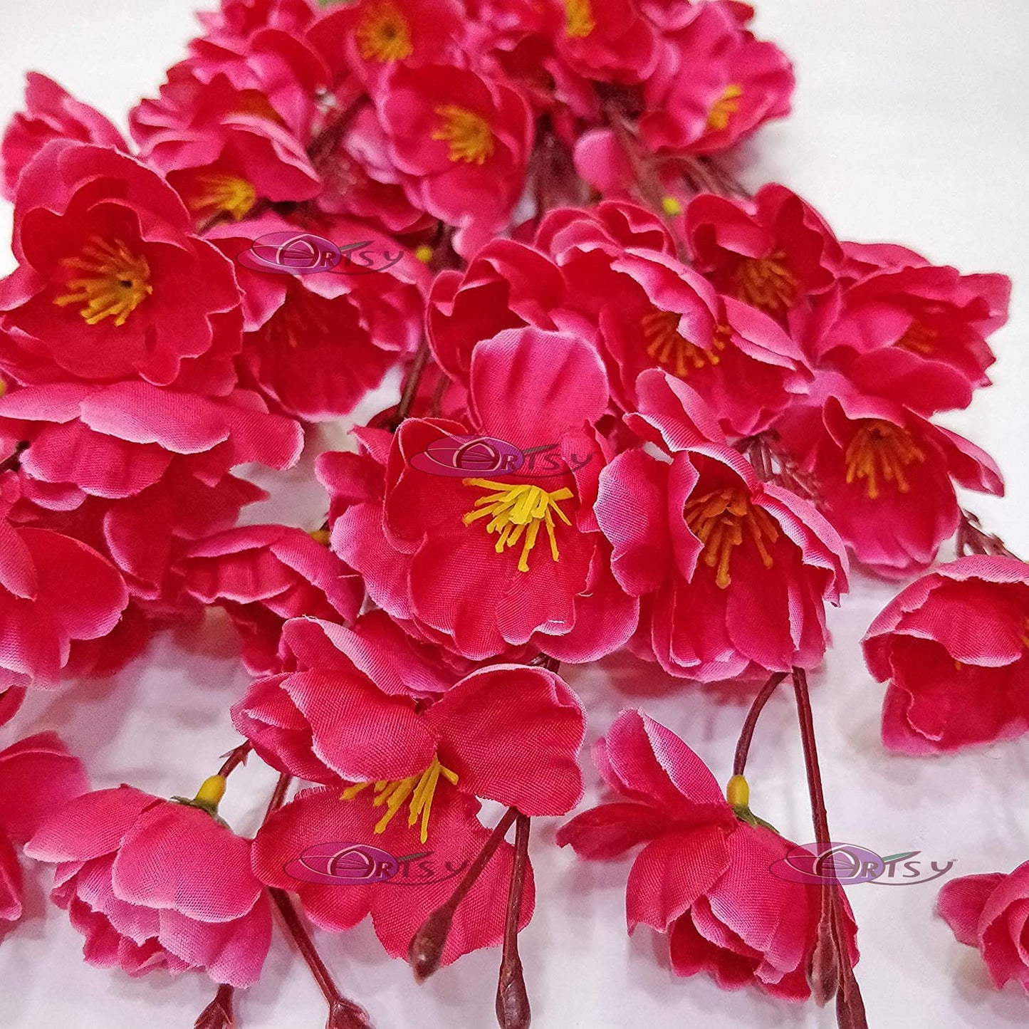 ARTSY® Artificial Cherry Blossom Flower - Captivating Pink For Vase Filler, Home decoration, Office decor - Single Piece Pack for Exquisite Floral Accent, Without Vase, 55 Cm Long