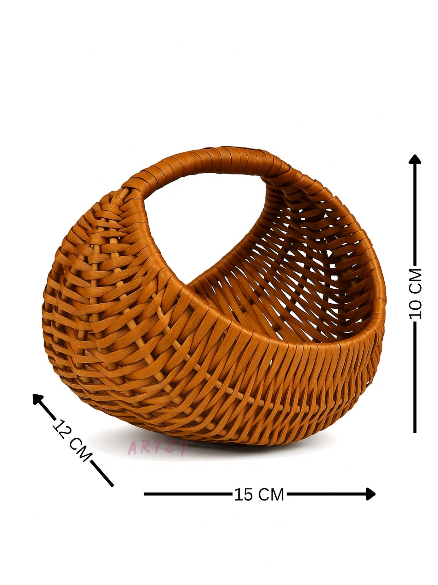 ARTSY Rustic Handwoven Wicker Decorative Storage Basket, Pack of 1, 6 inches in size
