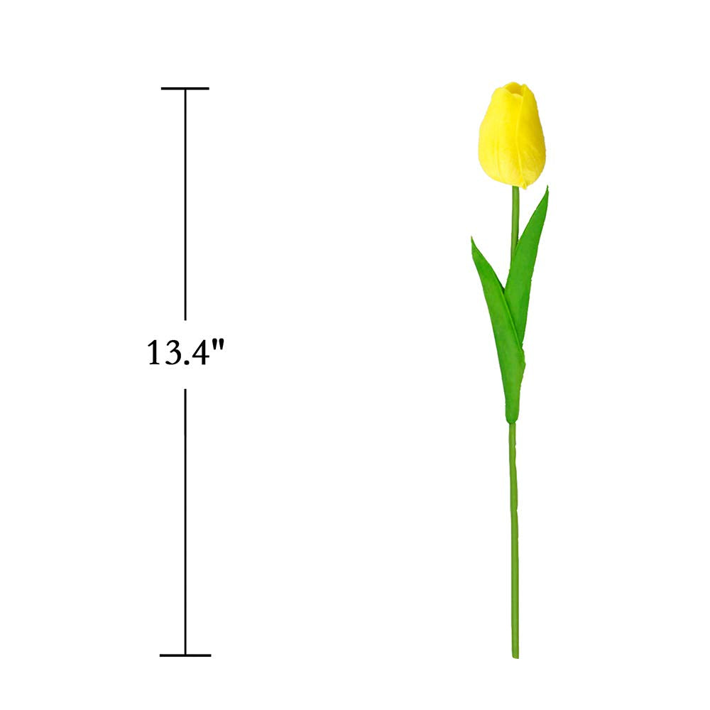 ARTSY® Artificial Tulip Flowers Bunch – Set of 5 Faux Flower Stems | Ideal for Living Room, Centerpiece, Gifting, craft, Real Touch Flower Bunch for Vase Decor, Home Styling, Events, Yellow