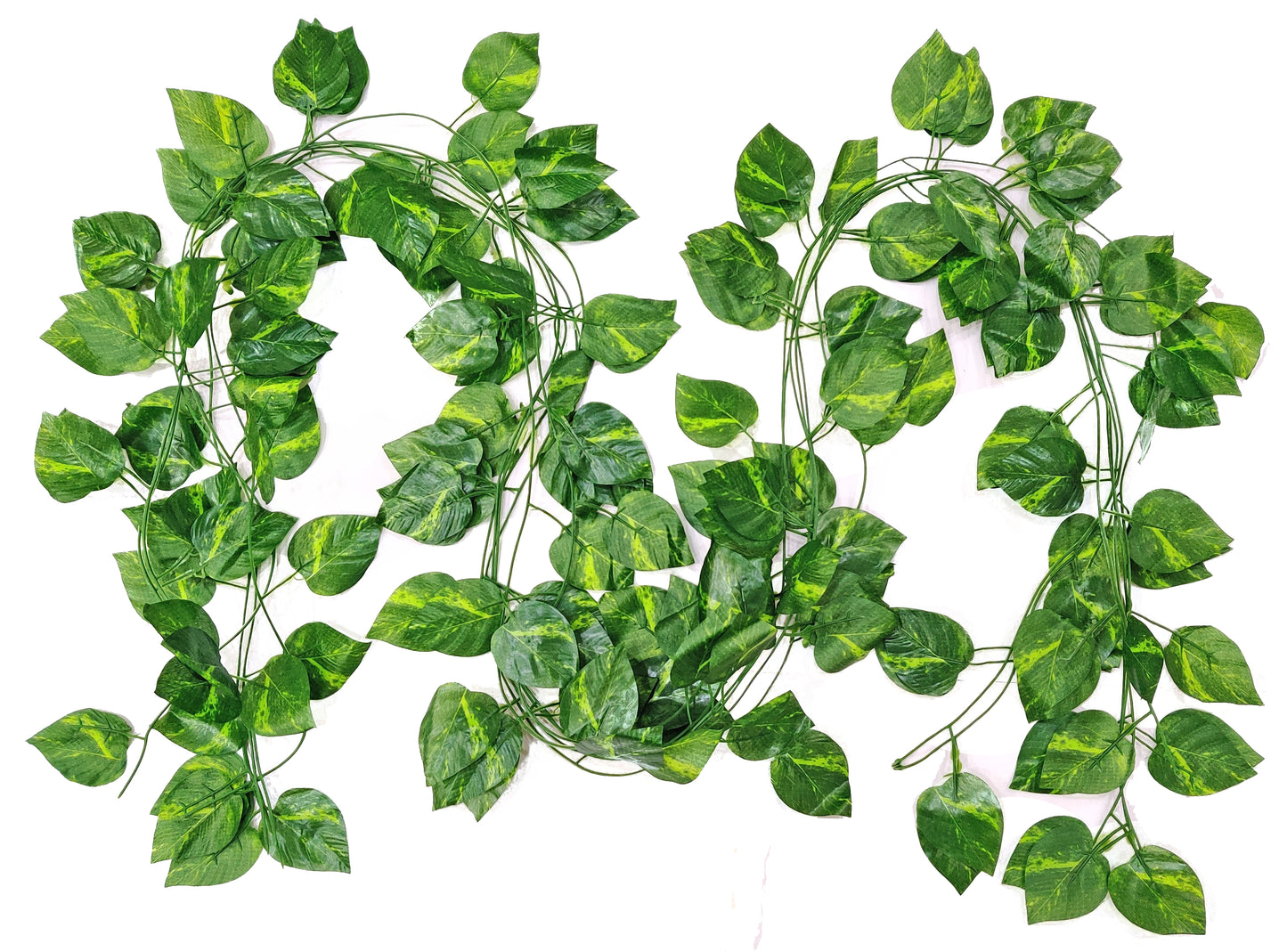 ARTSY® Artificial hanging flowers for wall decoration, artificial plants for home decor, money plant leaves for decoration, office decor, craft, gifting, pack of 6 pieces, 7 feet long each, green