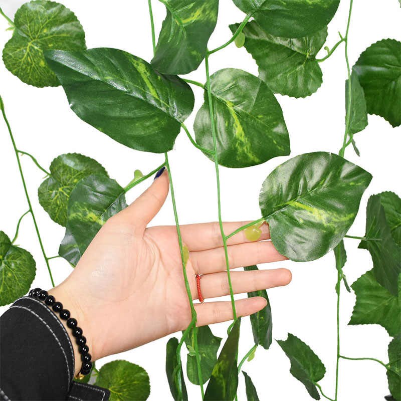 ARTSY® Artificial hanging flowers for wall decoration, artificial plants for home decor, money plant leaves for decoration, office decor, craft, gifting, pack of 6 pieces, 7 feet long each, green