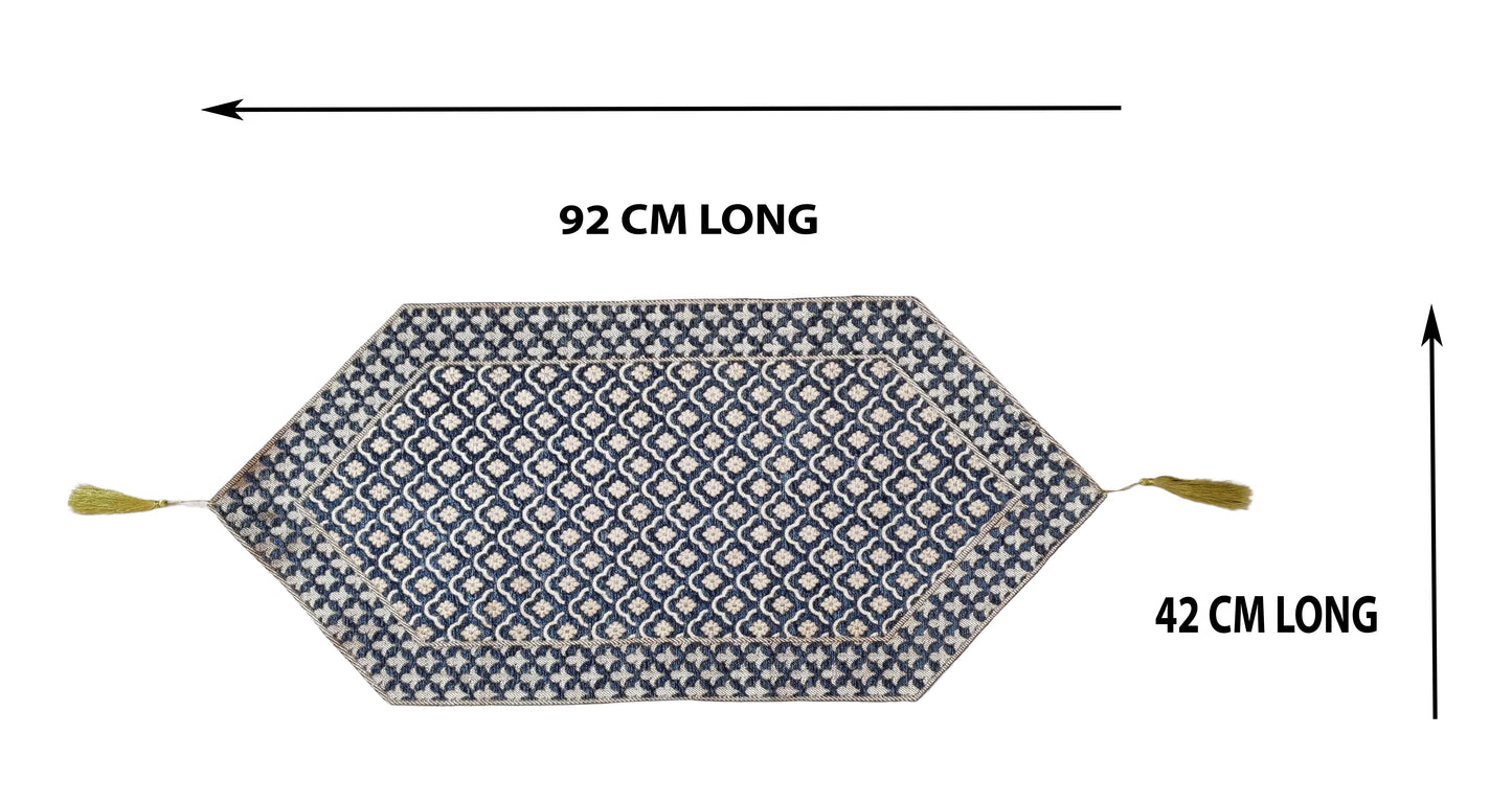 Elegant Blue Delight: Cotton Table Runner in Rich and Stunning Blue Hue, Pack of 1 piece, Blue, 36 X 16 Inches