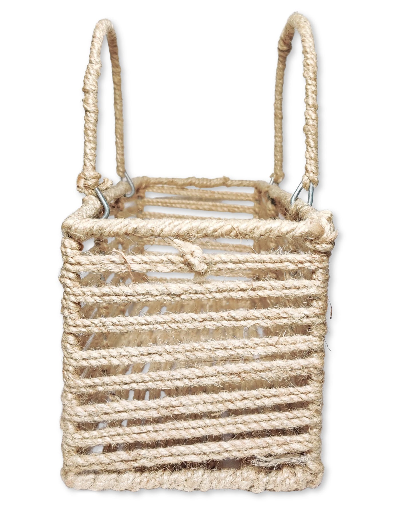 Rustic Elegance: Jute Decorative Basket for Stylish Storage, Organization, travel, gifting, packaging and many more, Pack of 1 Piece, 30 X 13 X 13 CM
