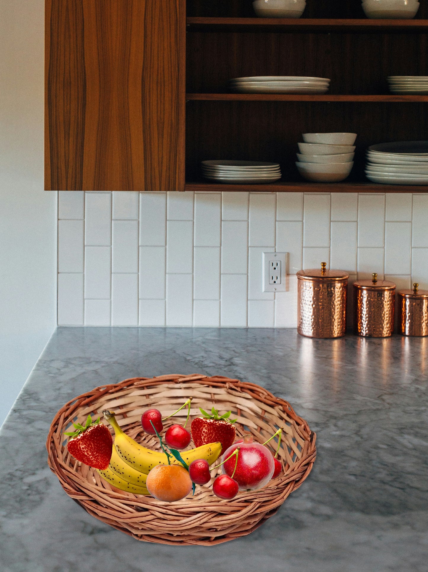 ARTSY® Natural Cane Woven Decorative Plate: Handcrafted Elegance for Your Home, Pack of 1 Piece