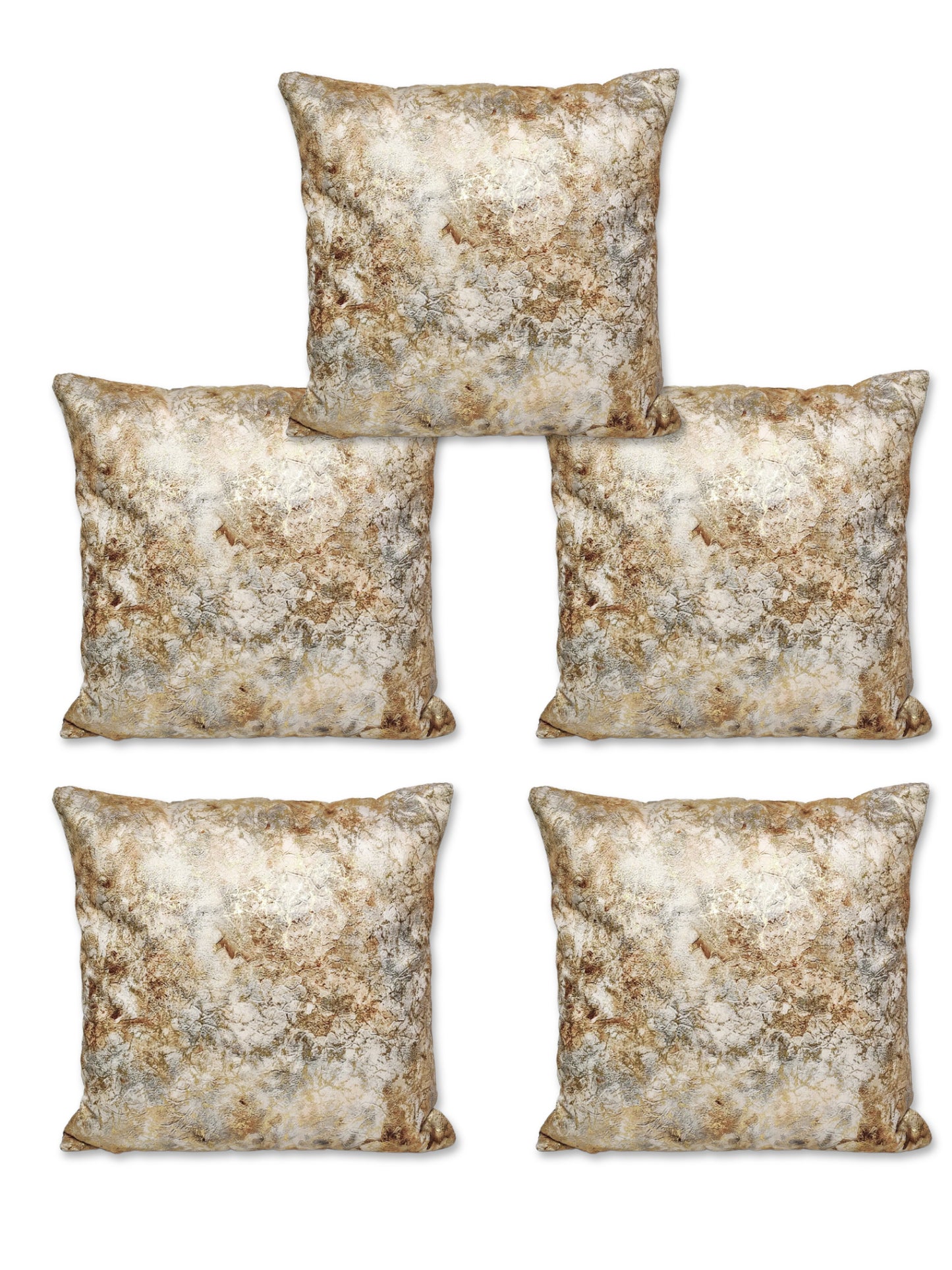 ARTSY® Beige Textured Cushion Cover Set - Pack of 5: Elegant Home Decor Accent for Any Room