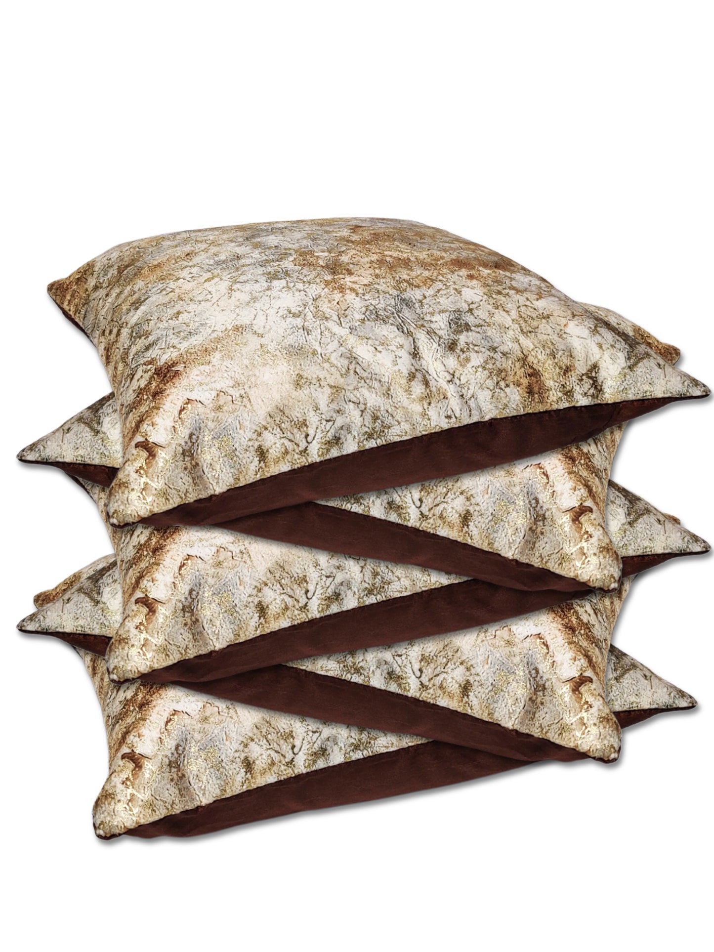 ARTSY® Beige Textured Cushion Cover Set - Pack of 5: Elegant Home Decor Accent for Any Room