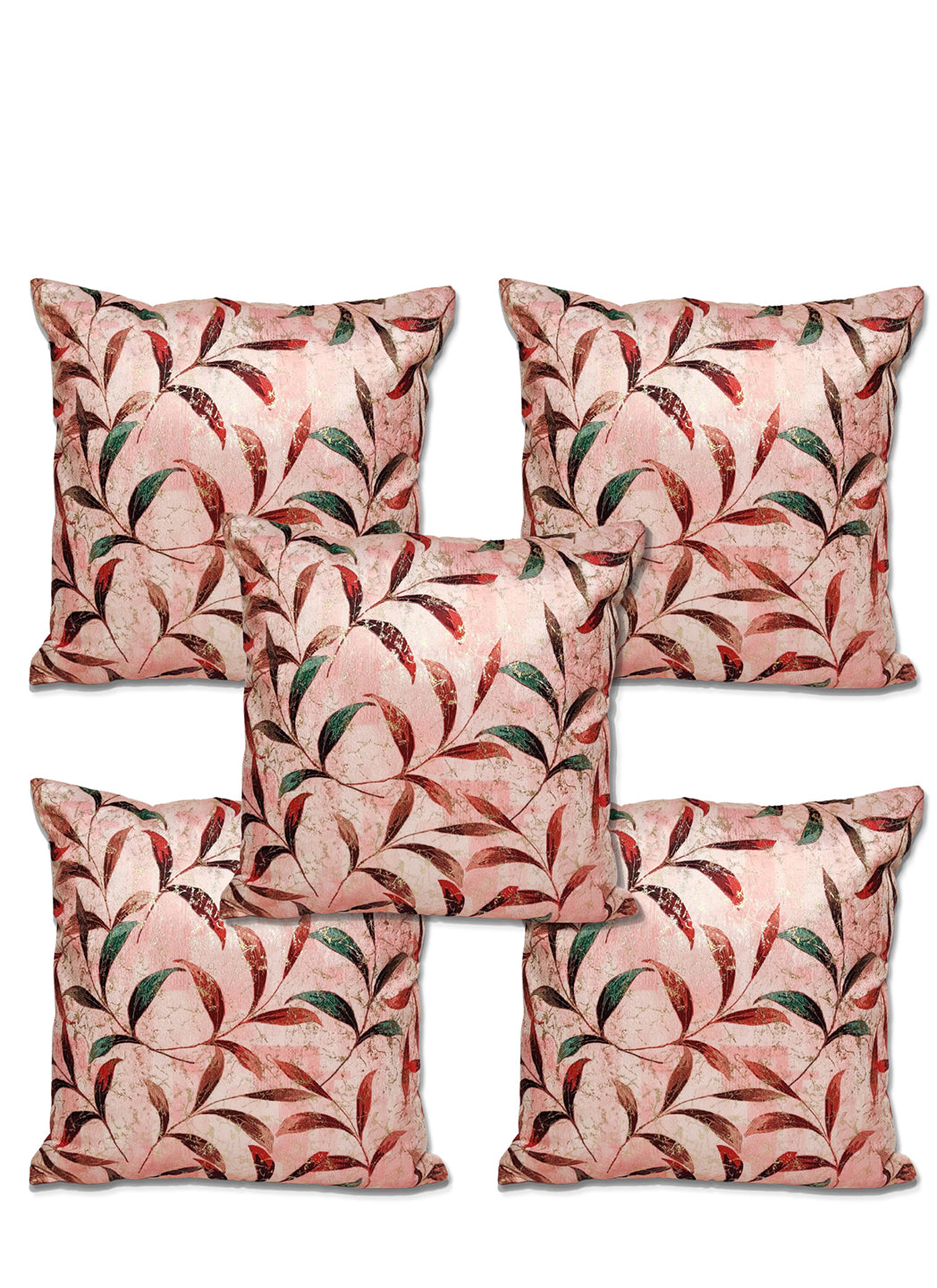 ARTSY® Red Velvet Cushion Cover Set - Pack of 5: Luxurious Home Decor Accent for Elegant Living Spaces