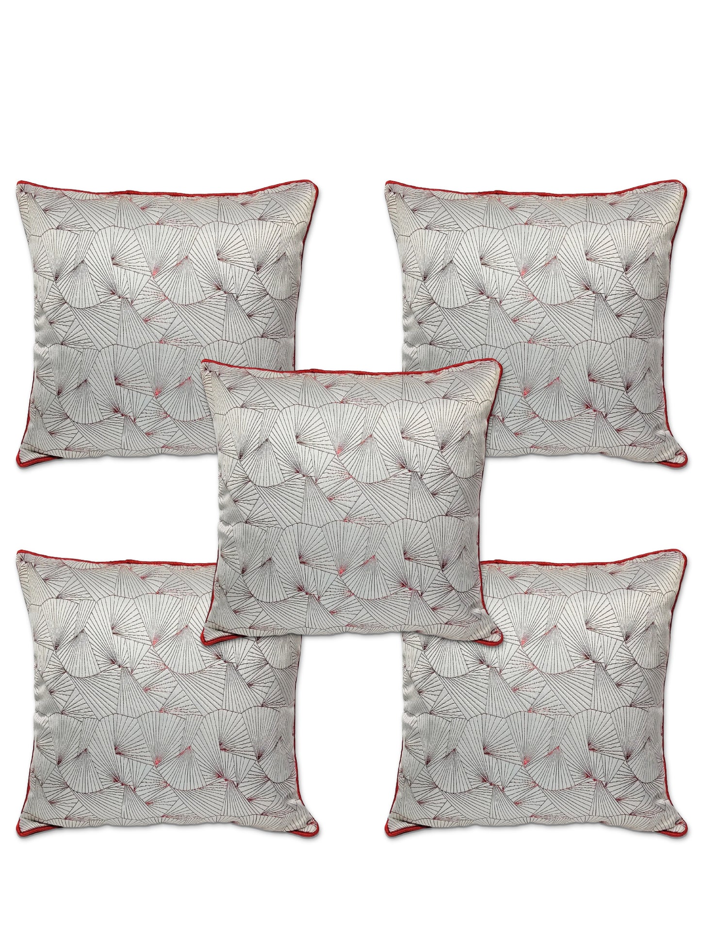 ARTSY® Red and White Cushion Cover Set - Pack of 5: Vibrant Home Decor Accent for Every Season