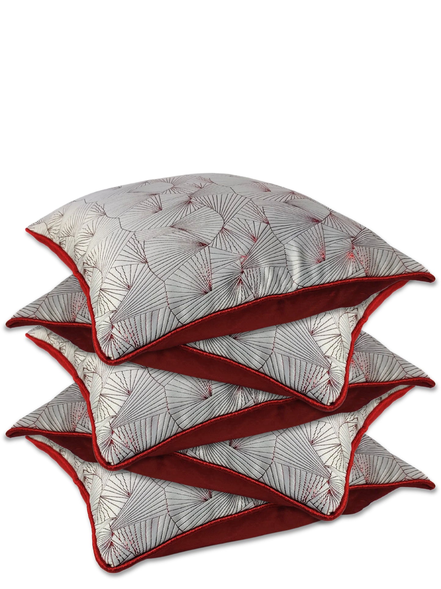 ARTSY® Red and White Cushion Cover Set - Pack of 5: Vibrant Home Decor Accent for Every Season