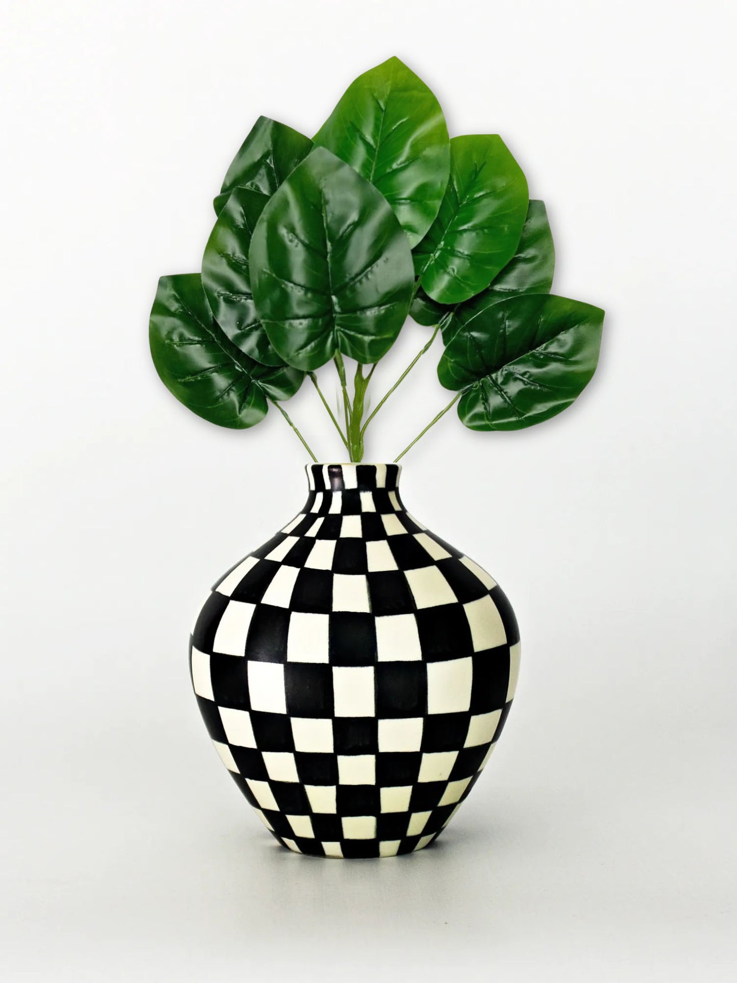 Artificial plants for home decor, big plant leaves bunch for pot/vase, home/office decor, gift, craft, artificial flowers, without vase, Pack of 1 piece, 45 cm height, Green