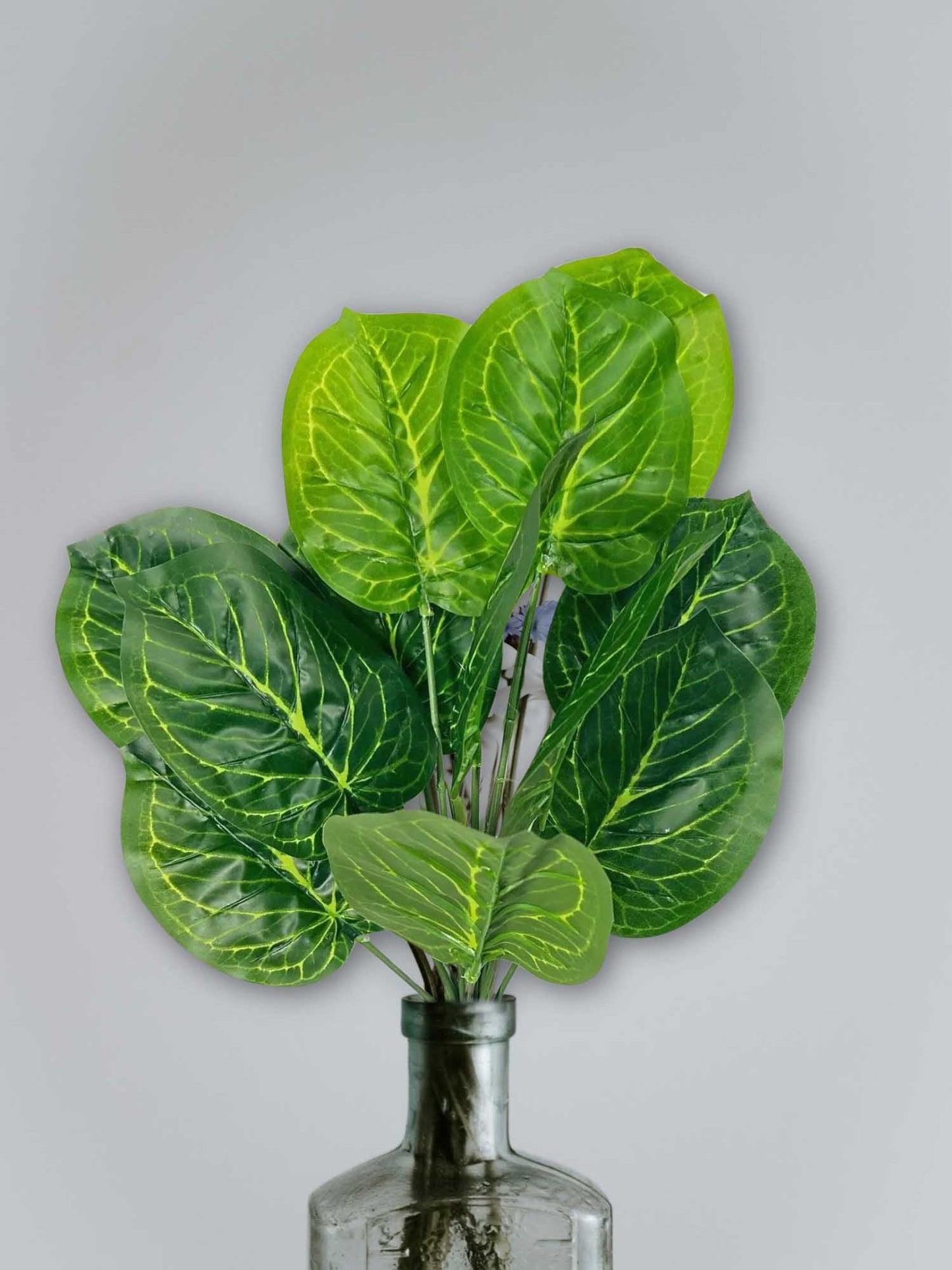 Artificial plants for home decor, big Monsters plant leaves bunch for pot/vase, office decor, gift, craft, artificial flowers, without vase, 12 branches each, 1 piece, 45 cm height, Light green