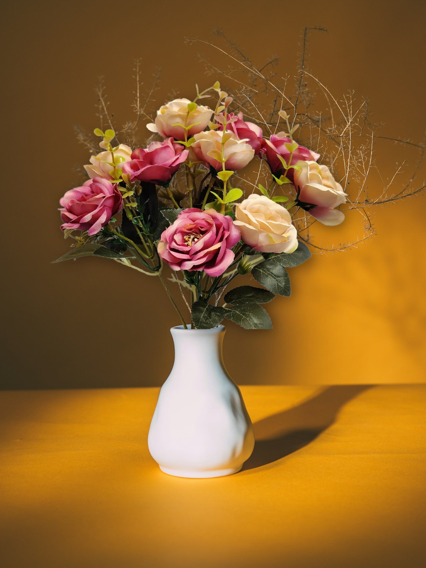 Artificial Flowers for Decoration Peony Rose Flower Bunch for vase/Pot, Home/Office Decor, Gift, Artificial Plant, Craft, Without Vase, Pack of 1 Piece, Multi