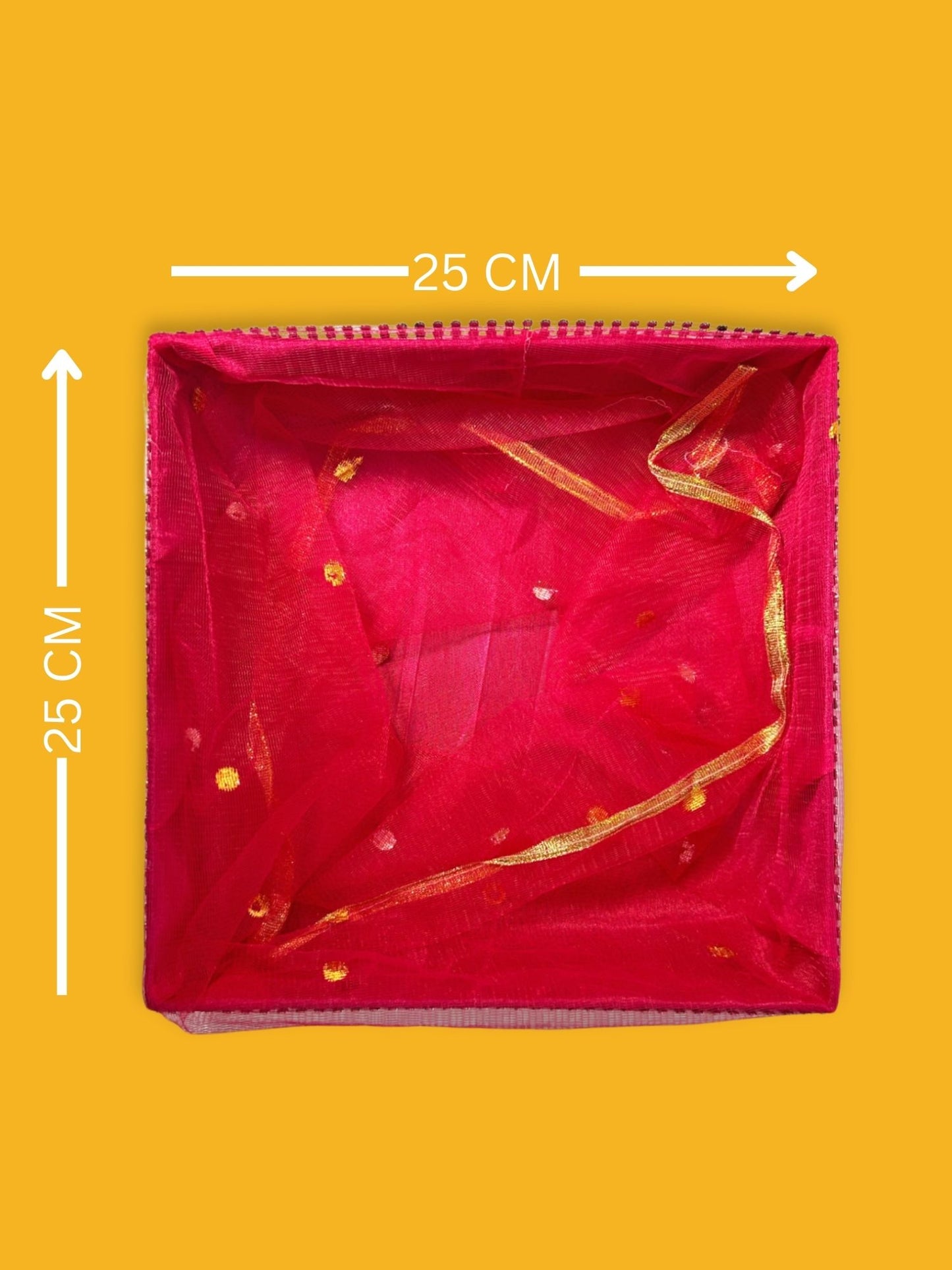 Handcrafted multipurpose Decorative Gift Box/Basket With Fabric Embellishments, Used For Storage organiser, Gift hamper decoration, Maroon
