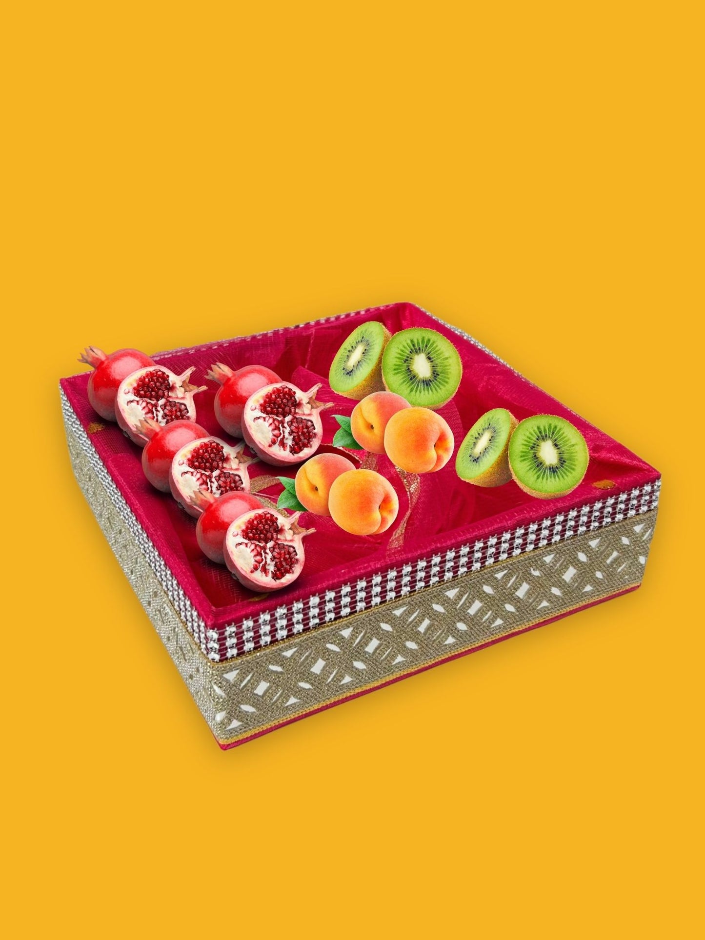 Handcrafted Decorative Gift Box/Basket With Fabric Embellishments, Used For Storage organiser, Gift hamper decoration, multipurpose, Maroon