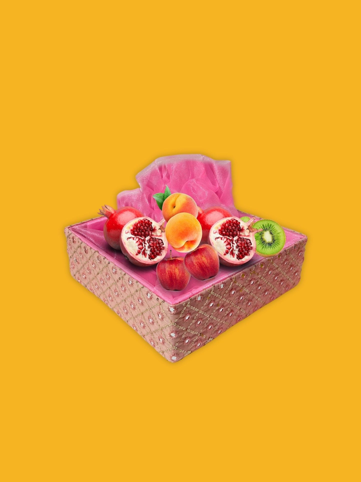 Handcrafted multipurpose Decorative Gift Box/Basket With Fabric Embellishments, Used For Storage organiser, Gift hamper decoration, Pink