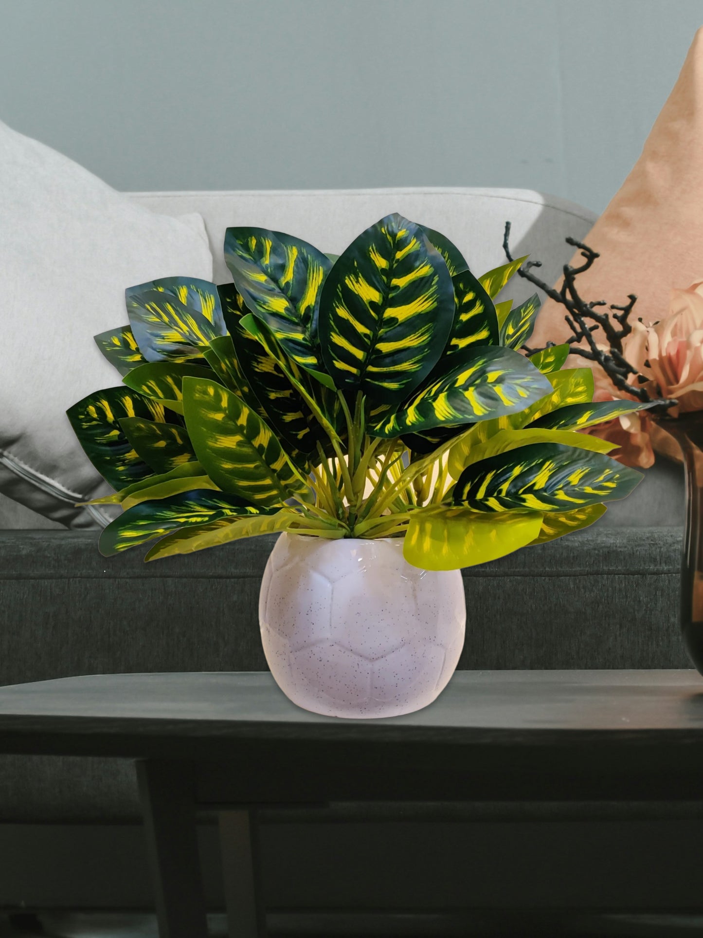 ARTSY Artificial plants for home decor, plant leaves bunch for pot/vase, home/office decor, gift, craft, artificial flowers, without vase, combo, pack 1 piece, 40 cm height, Mix