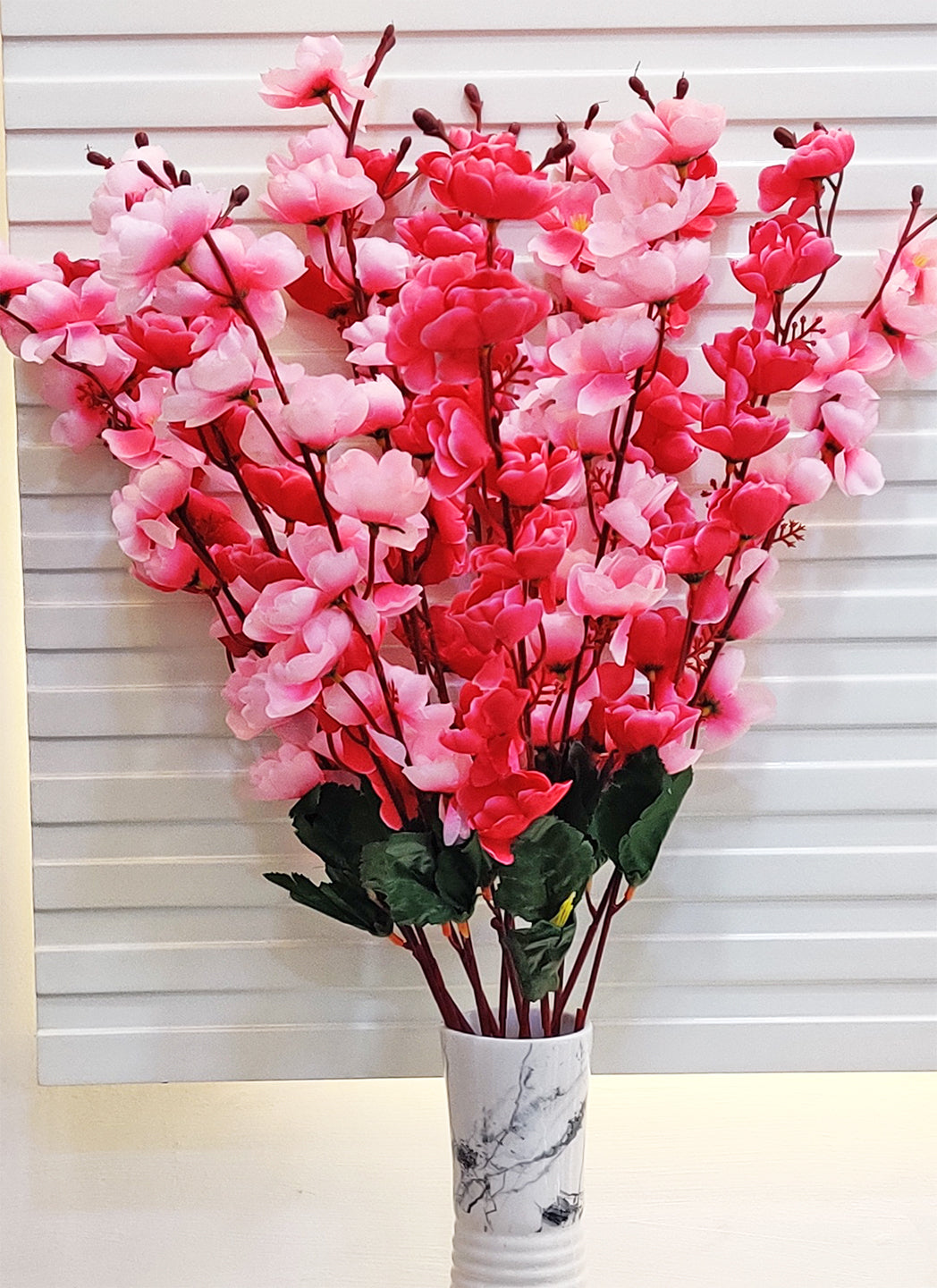 ARTSY® Artificial Flowers For Home Decoration Cherry Blossom Flower Bunch For Vase , Office Decor, Without Vase, Combo, Pack of 2 Pieces