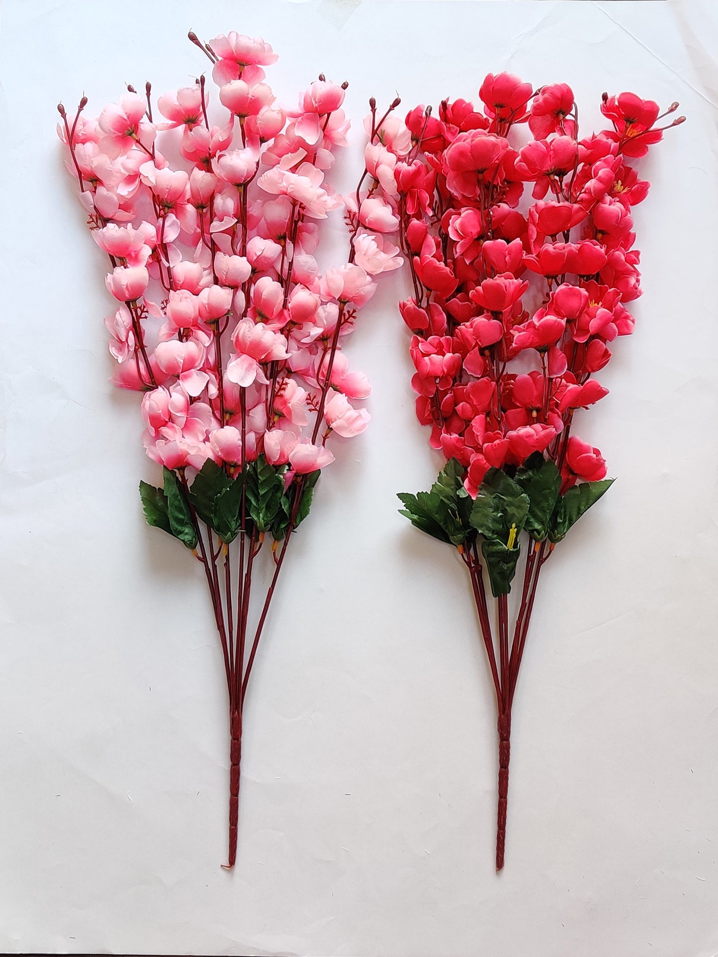 ARTSY® Artificial Flowers For Home Decoration Cherry Blossom Flower Bunch For Vase , Office Decor, Without Vase, Combo, Pack of 2 Pieces