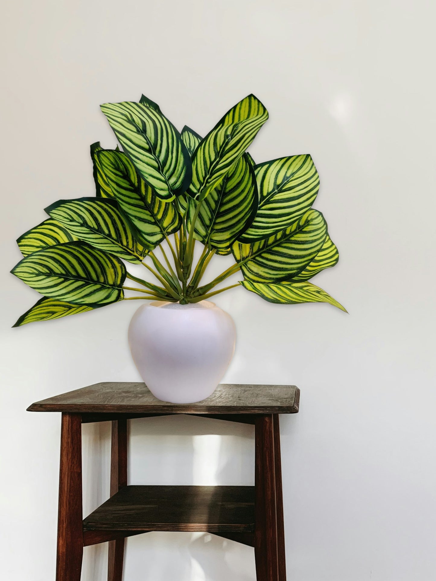 Blooming Beauty: Artificial Plant in Stylish Pot for Effortless Home Decor. Artificial Leaves with Pot Plants for Home Decoration, Leaves Bunch Flowers with Pot Office Decor, Craft and DIY, Combo, Green mix