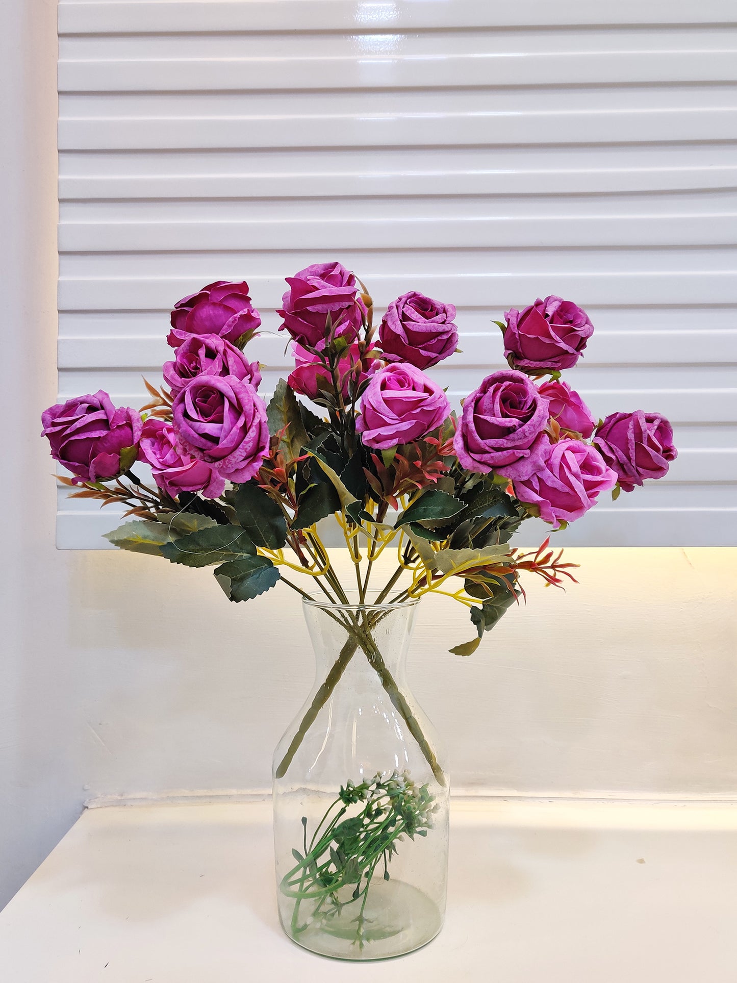 Enchanting Elegance: Artificial Purple Rose - Lifelike Beauty for Timeless Moments, Roses for vase filler, home decor, Pack of 2 Pieces, Without Vase