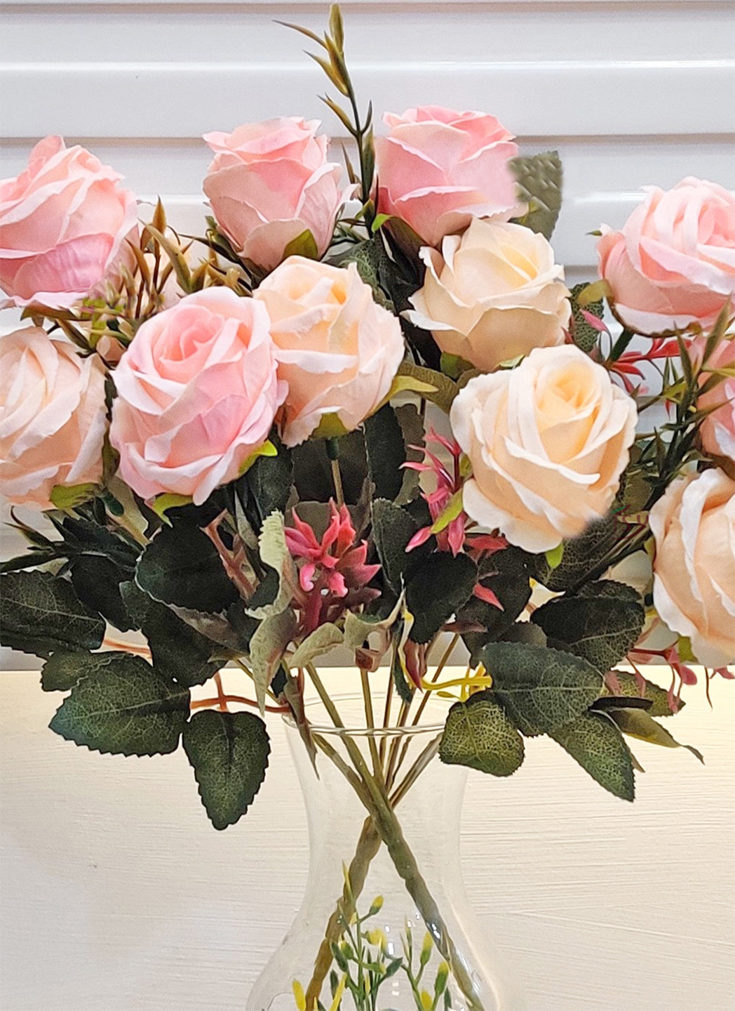 Our Exquisite Collection of Artificial Rose Bunch. Pack Of 2 Pieces