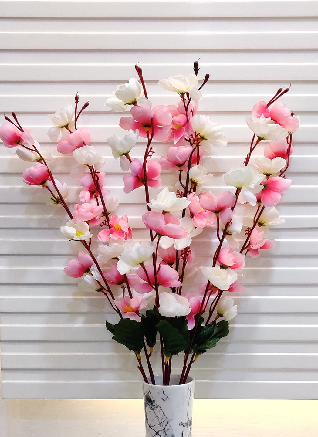 ARTSY® Artificial Flowers For Home Decoration, Vase Filler, Office Decor, Pink and White Harmony: Cherry Blossom Flower Pack of 1 Piece - Elegance in Bloom, 55 CM Long