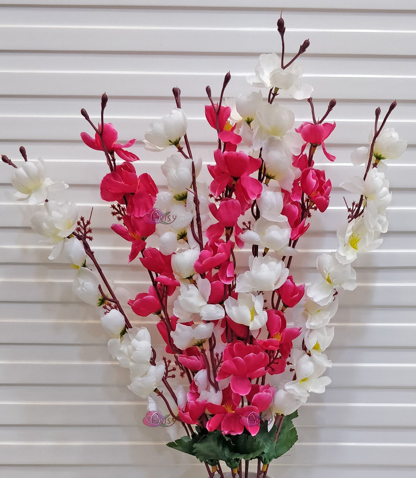 ARTSY® Pink and White Harmony: Artificial Cherry Blossom Flower Elegance For Home Decoration, Vase Filler, office Decor, Without Vase, 55 Cm Long