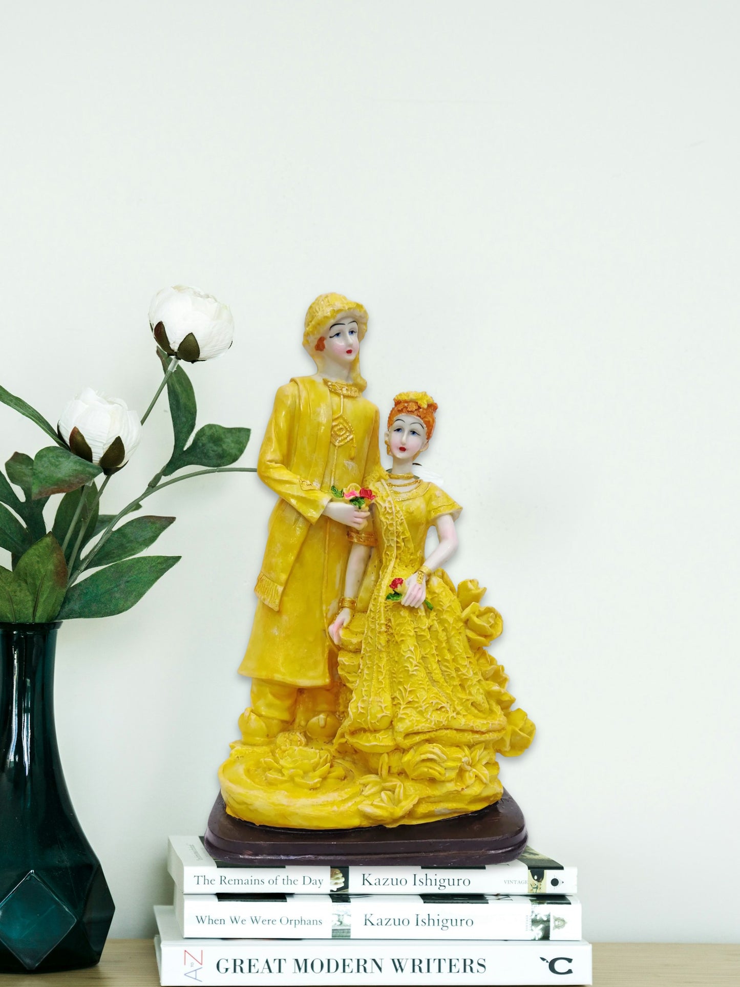 ARTSY® Love Eternal - Couple Idol Figurine Pair showpiece for table top, gifting, beige, 1 Piece