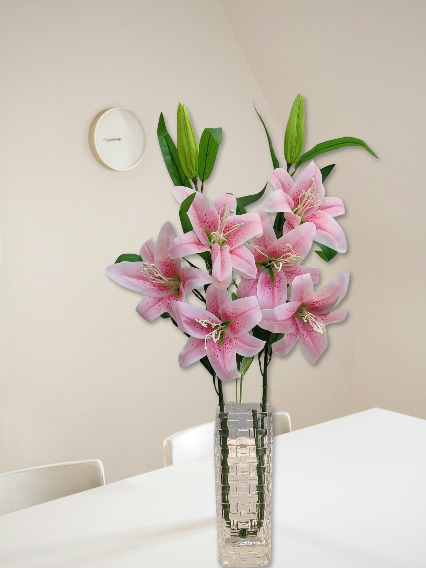 ARTSY® Petal Perfection: Baby Pink Lily Flower Stick - Elegant and Lifelike Blooms For Home Decoration, Vase Filler, Office Décor, Gifting, DIY Craft, Pack of 1 Piece