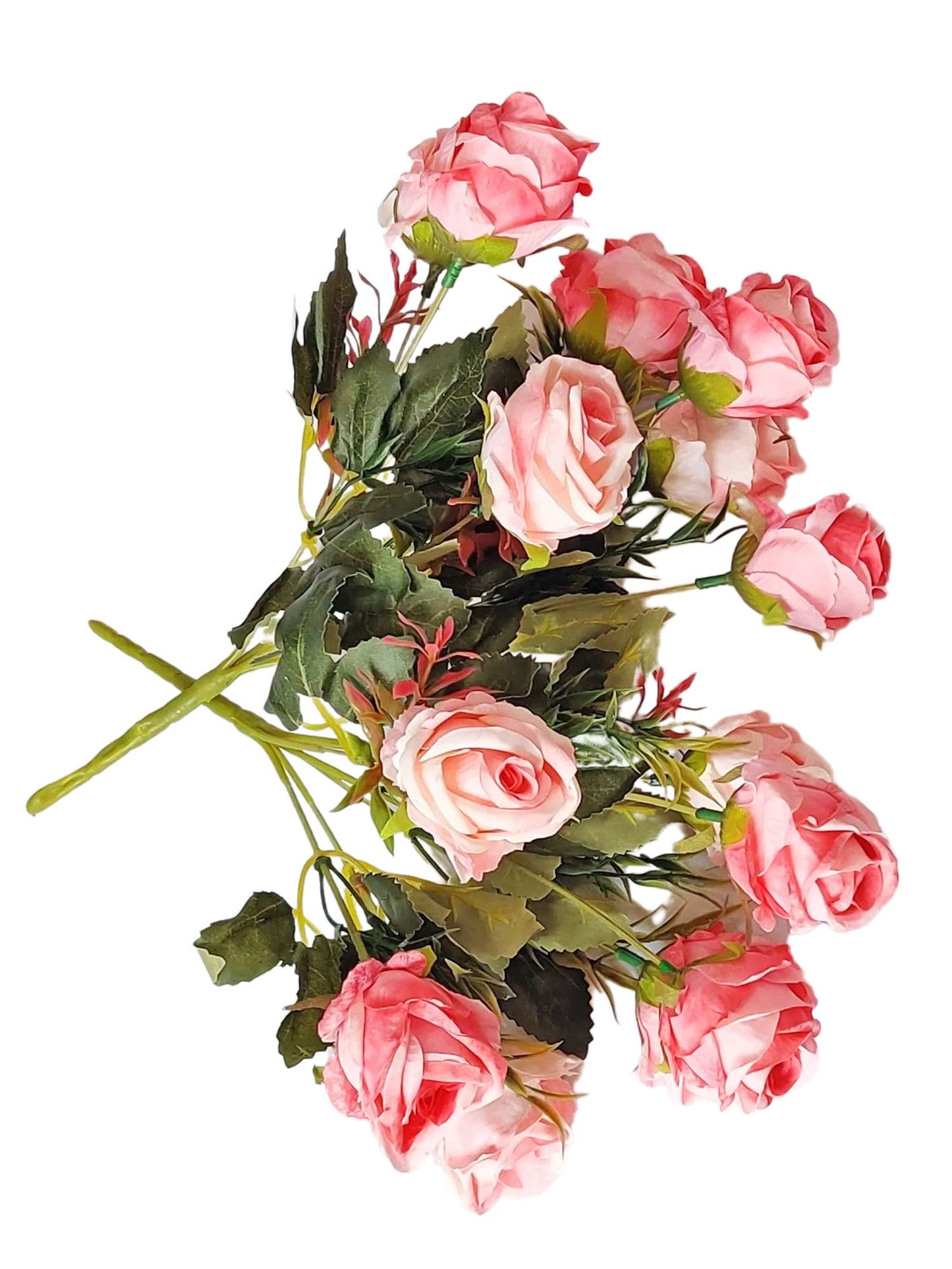 Pretty in Pink: Lifelike Artificial Pink Rose - Timeless Charm for Any Occasion, Vase filler, Home Decoration, DIY Craft, Gifting, Combo Pack of 2 Pieces, Without Vase