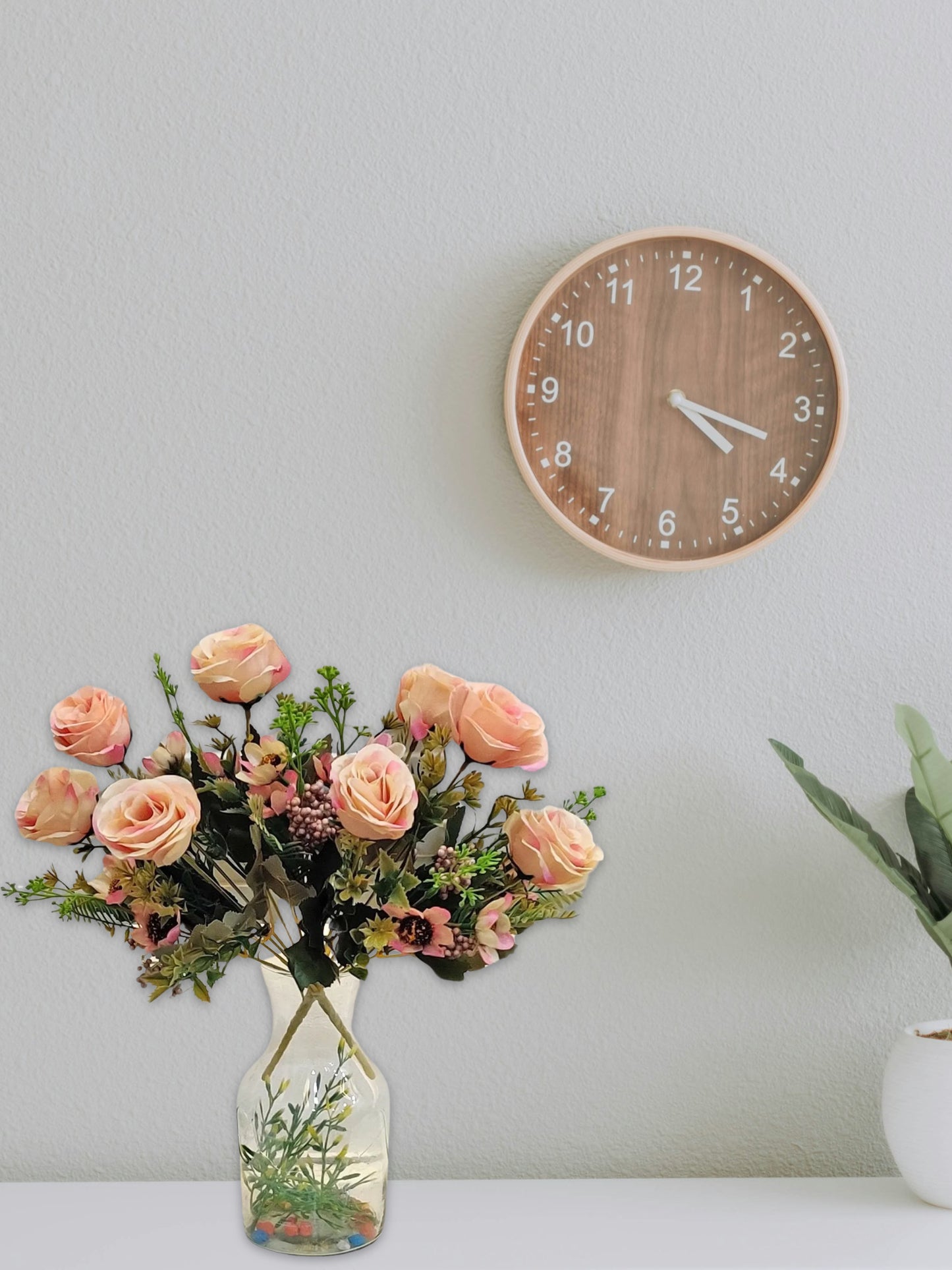 ARTSY® artificial flower for decoration, rose flower bunch, pack of 2 pieces, beige