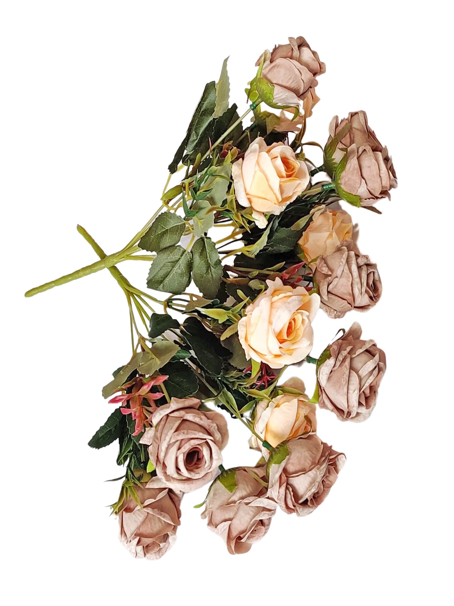 Golden Opulence: Lifelike Artificial Golden Rose - Eternal Gilded Beauty, Artificial rose flower bunches for vase, home decor, Combo Pack of 2 Pieces, Without Vase