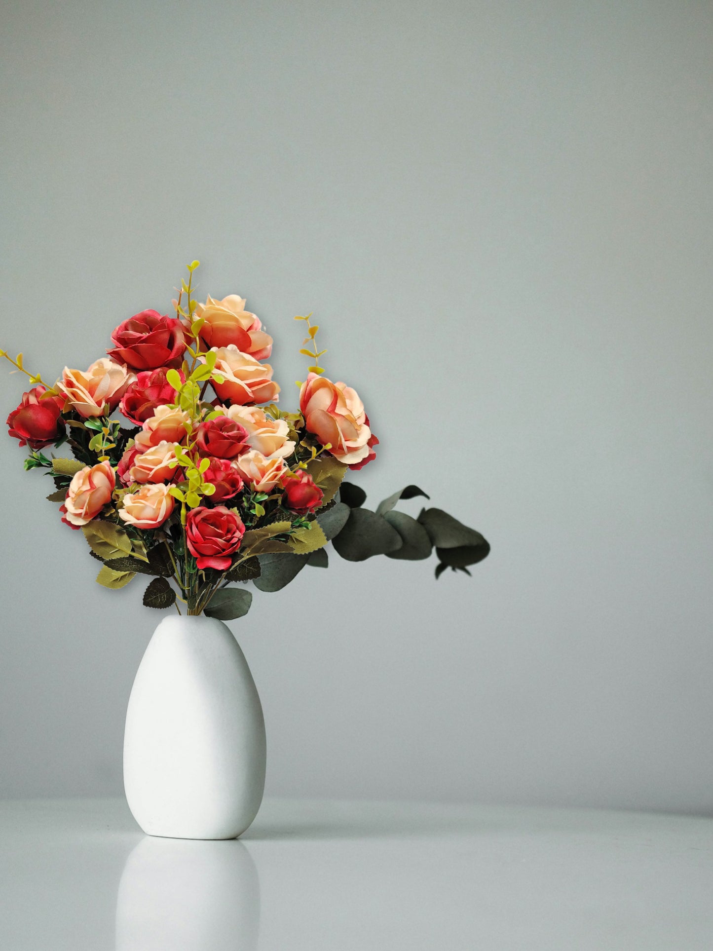 Artificial Flowers for decoration peony rose flower bunch for vase/pot, home/office decor, gift, artificial plant, Craft, Without Vase, Pack of 2 piece, pink, 35 cm height