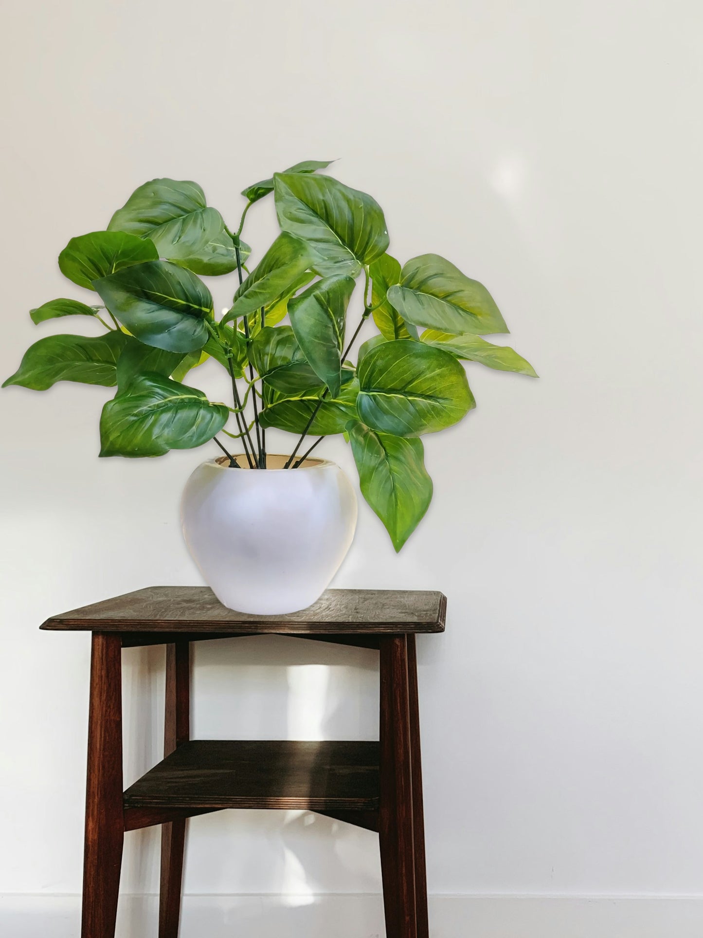ARTSY® Artificial plants with pot for home decor, leaves, plants for pot/vase, home/office decor, gift, craft, artificial leaves flowers with pot, combo, pack of 1 piece, 35 cm height, dark green