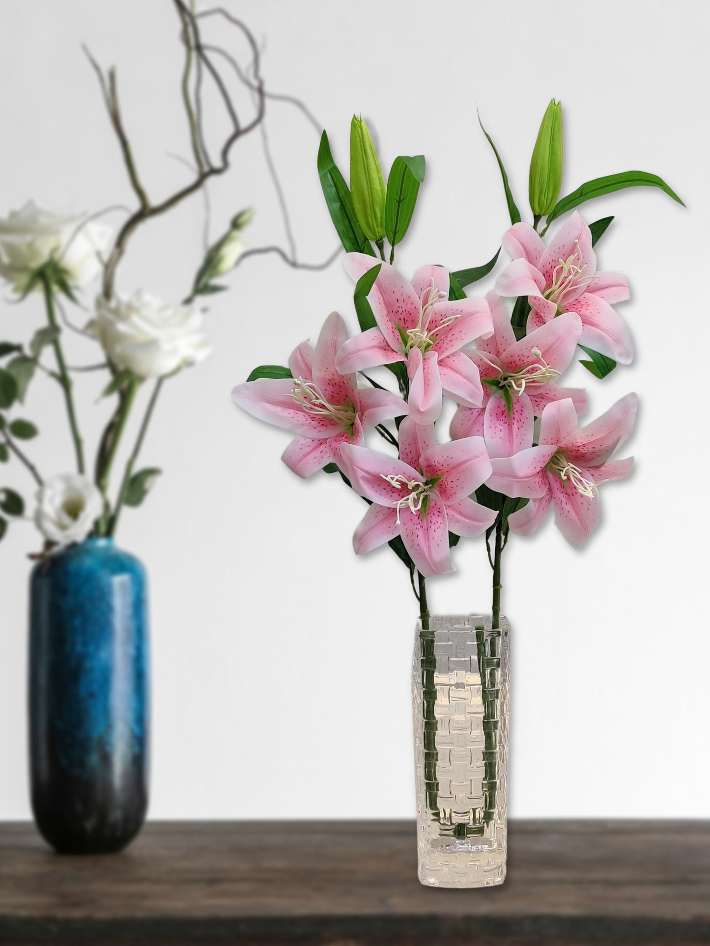 ARTSY® Petal Perfection: Baby Pink Lily Flower Stick - Elegant and Lifelike Blooms For Home Decoration, Vase Filler, Office Décor, Gifting, DIY Craft, Pack of 1 Piece