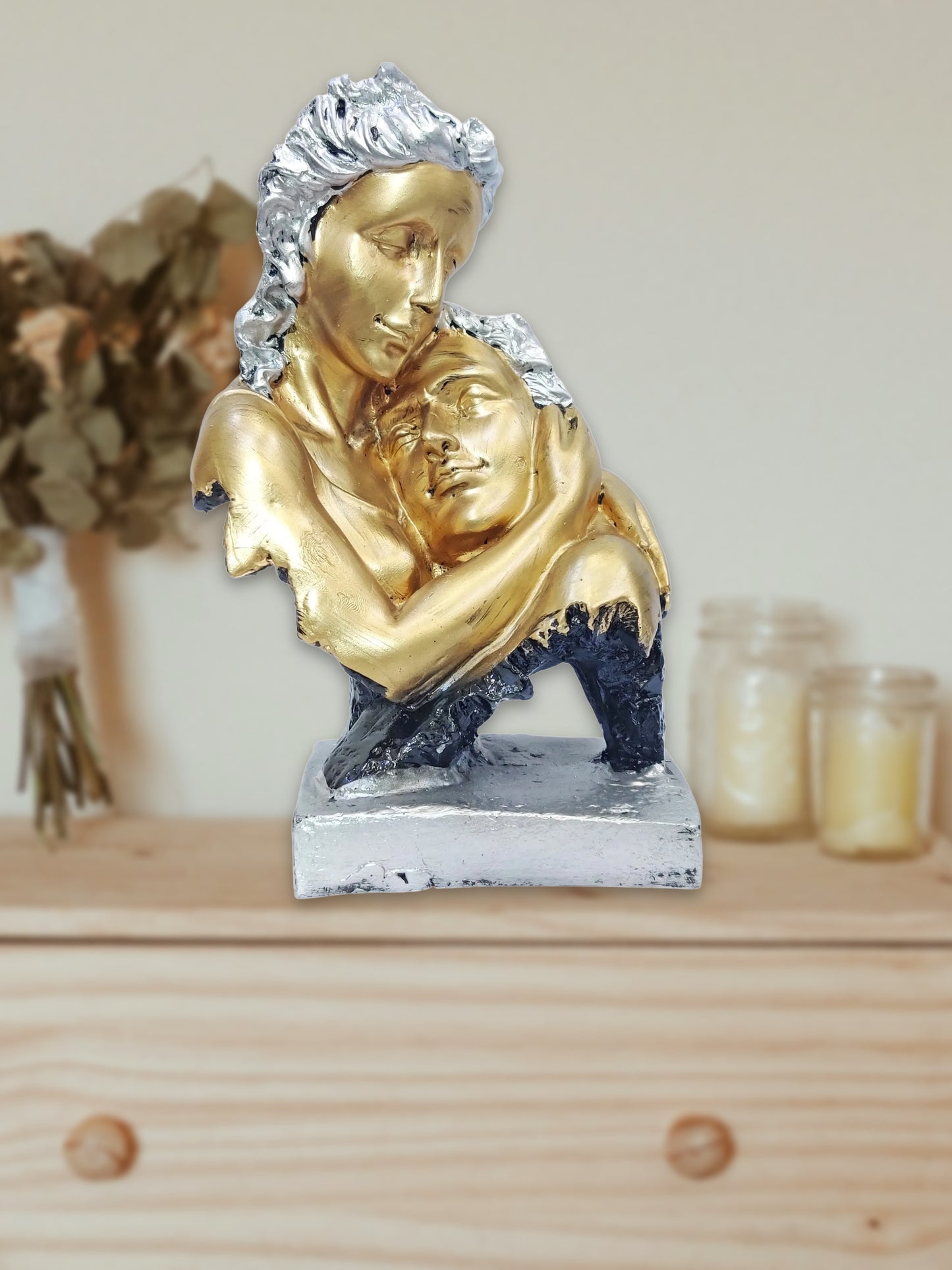 ARTSY® Couple Face Idol - A Symbol of Togetherness and Harmony, pack of 1 piece, Golden