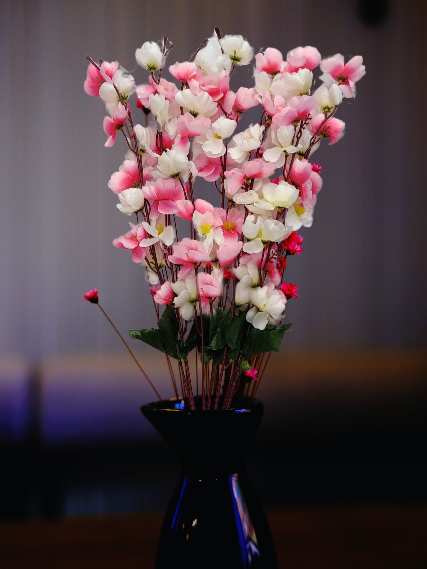 ARTSY® Artificial Flowers For Home Decoration, Vase Filler, Office Decor, Pink and White Harmony: Cherry Blossom Flower Pack of 1 Piece - Elegance in Bloom, 55 CM Long