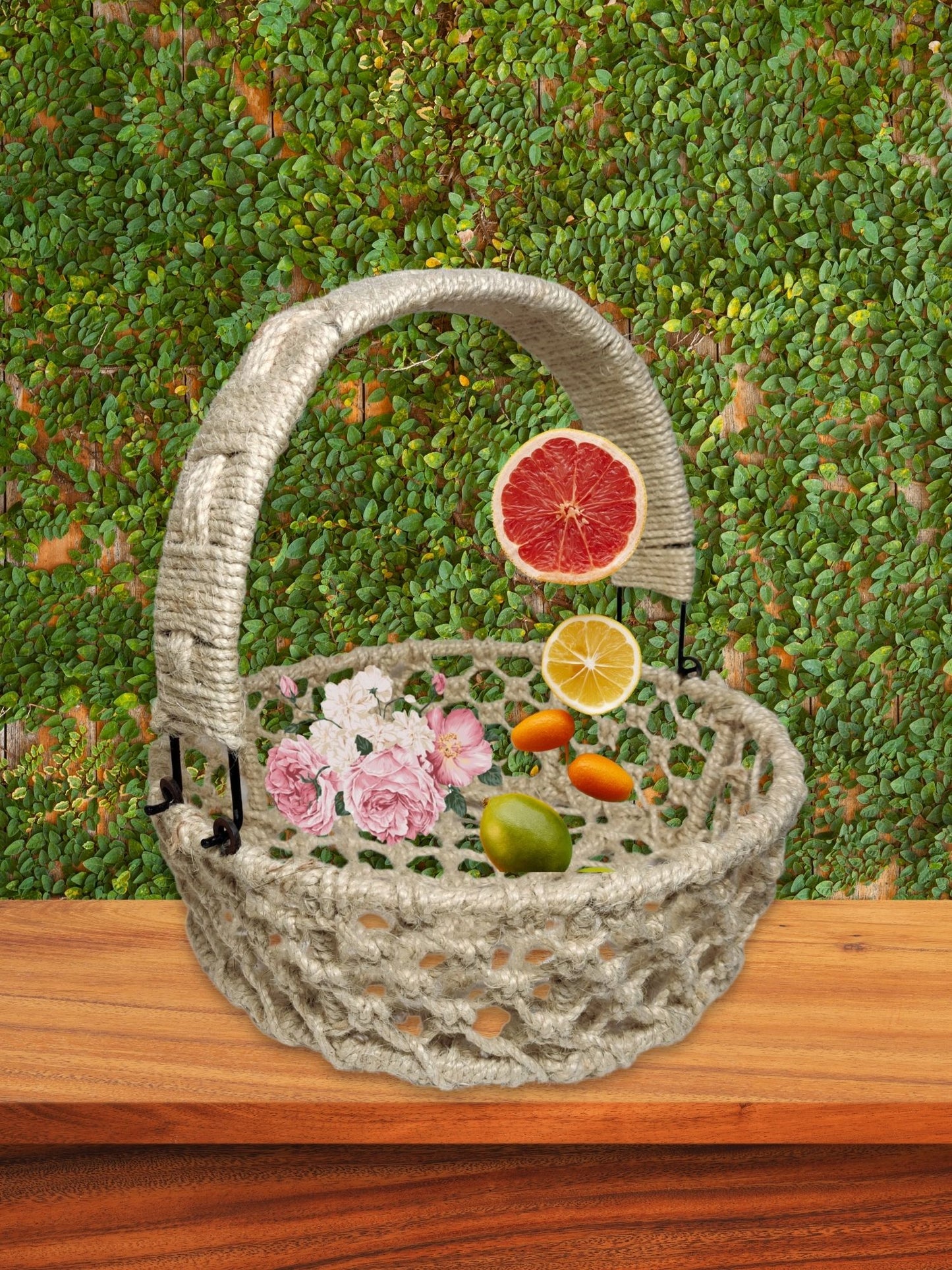 ARTSY® Versatile Jute Basket: Ideal for Storage, Travel, Gifting, and Space Organization, Pack of 1 pIece