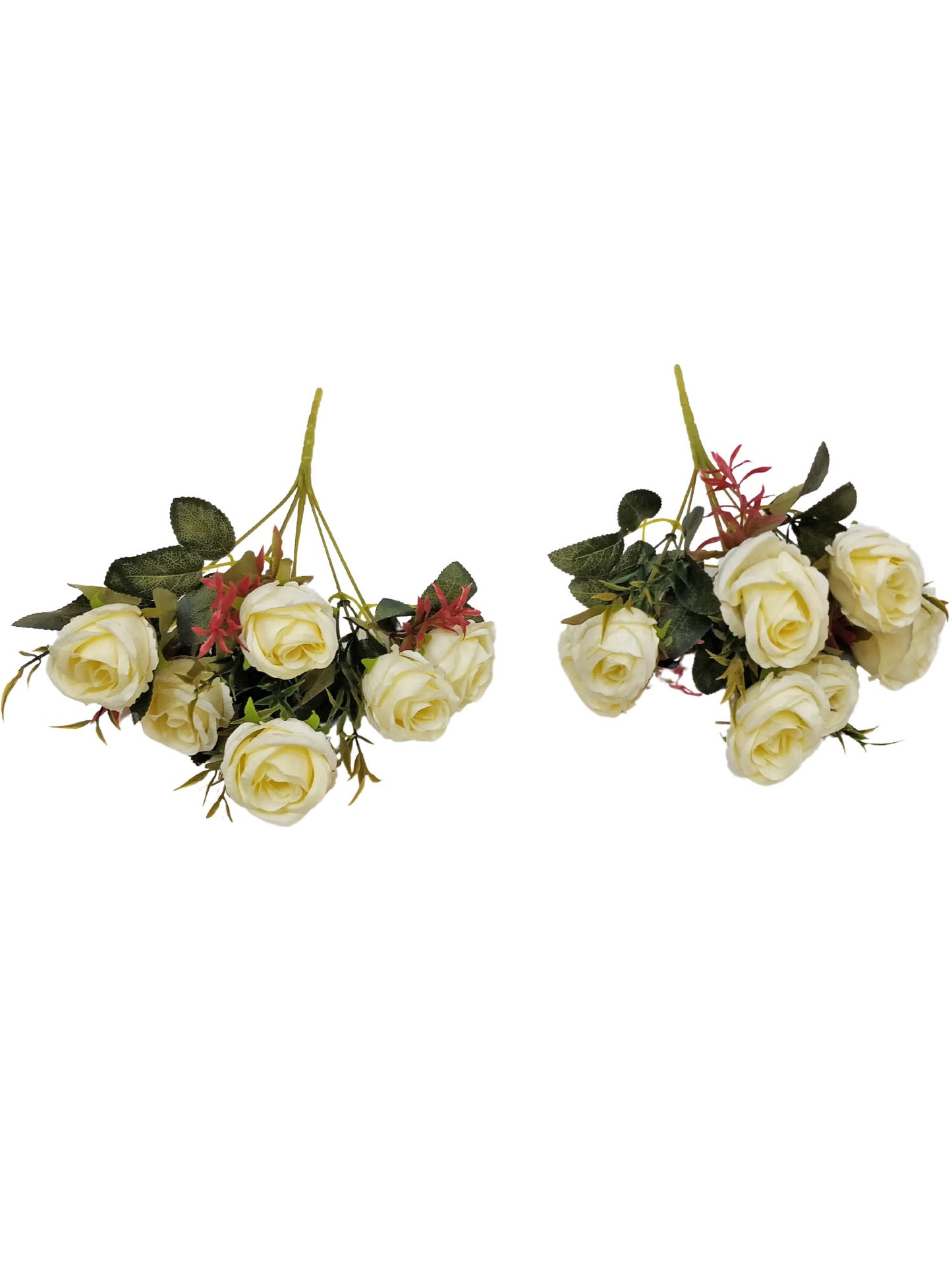 "Snowy Elegance: Artificial White Rose Bunch – A Timeless Beauty"