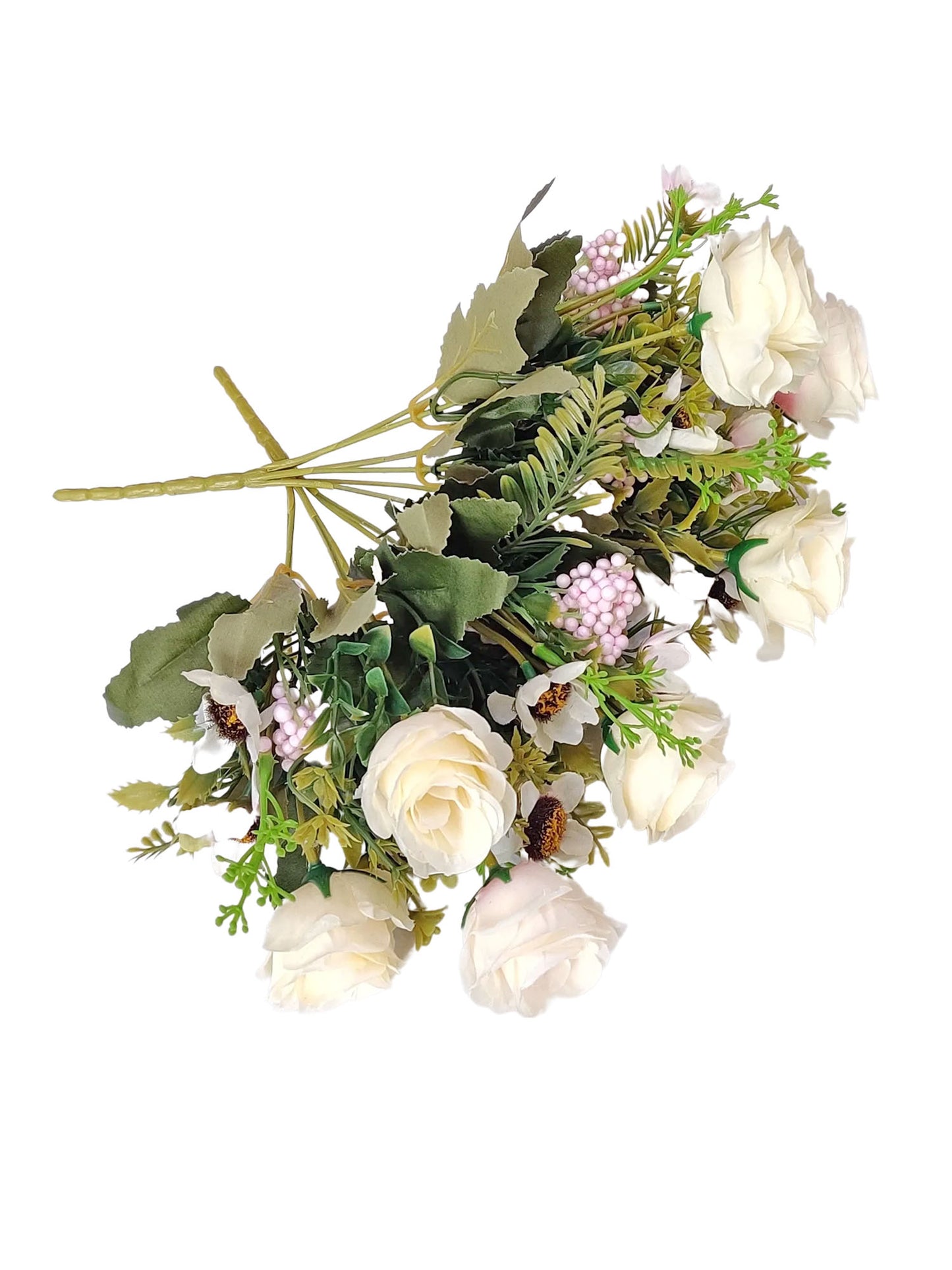 ARTSY® artificial flower for decoration, rose flower bunch, pack of 2 pieces, cream pink