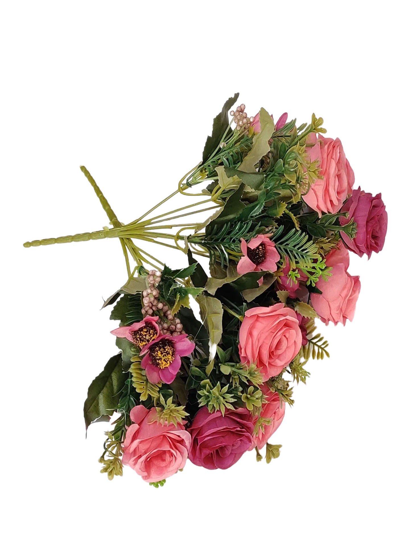 ARTSY® artificial flower for decoration, rose flower bunch, pack of 2 pieces, pink
