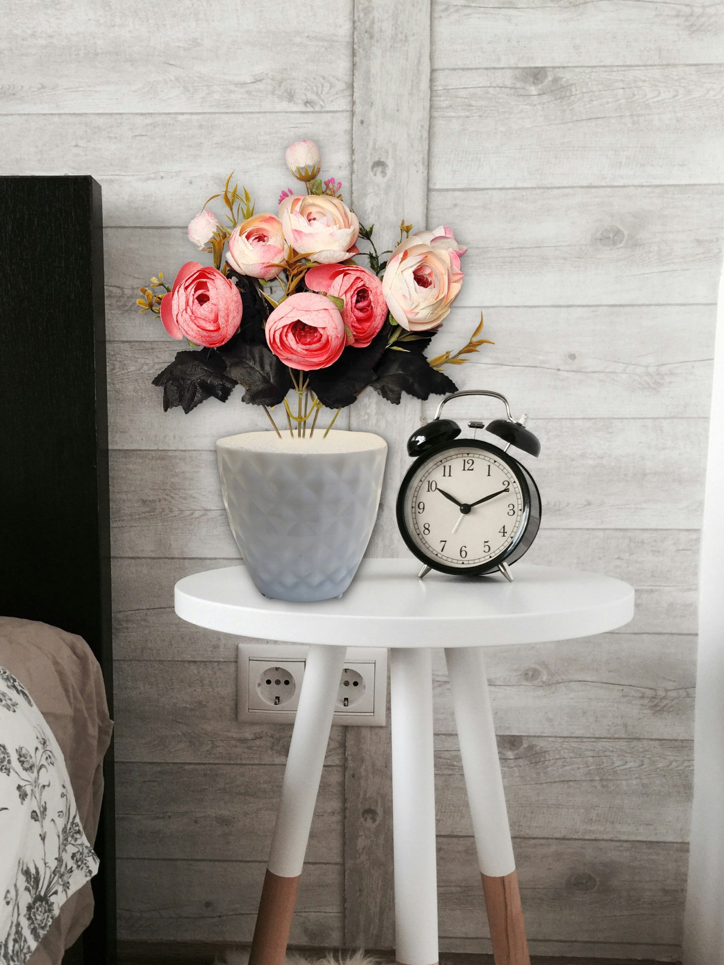 ARTSY® Artificial flowers with pot for Home decoration, table top, office decor, peony flowers, craft, gift, 35 cm height, Baby pink, Pack of 1 Piece