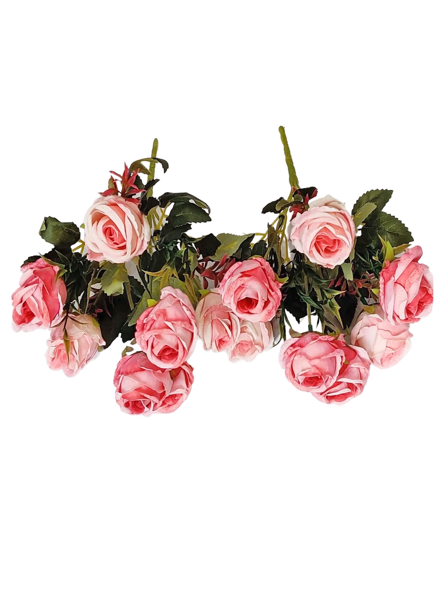 Pretty in Pink: Lifelike Artificial Pink Rose - Timeless Charm for Any Occasion, Vase filler, Home Decoration, DIY Craft, Gifting, Combo Pack of 2 Pieces, Without Vase