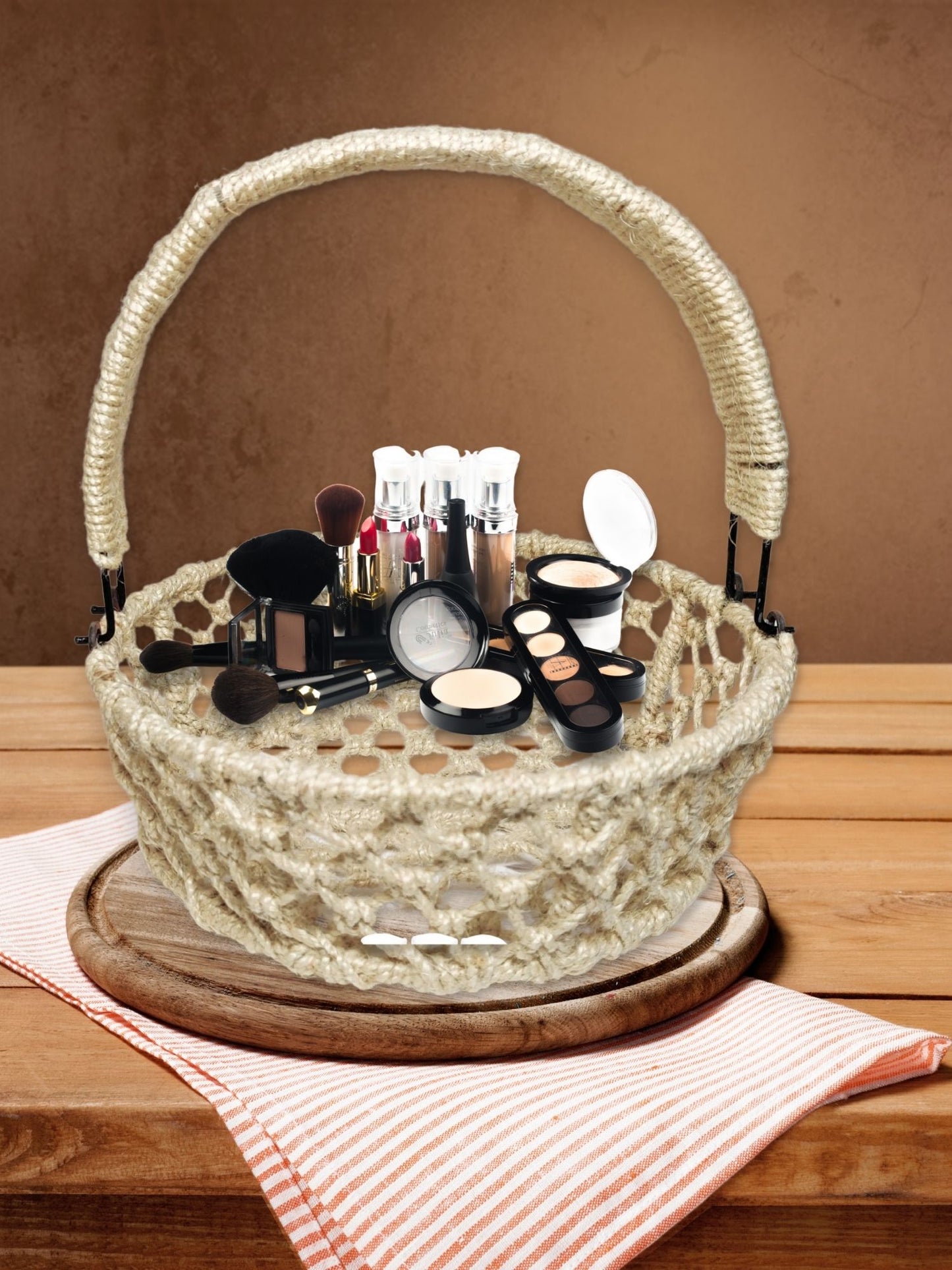 ARTSY® Versatile Jute Basket: Ideal for Storage, Travel, Gifting, and Space Organization, Pack of 1 pIece