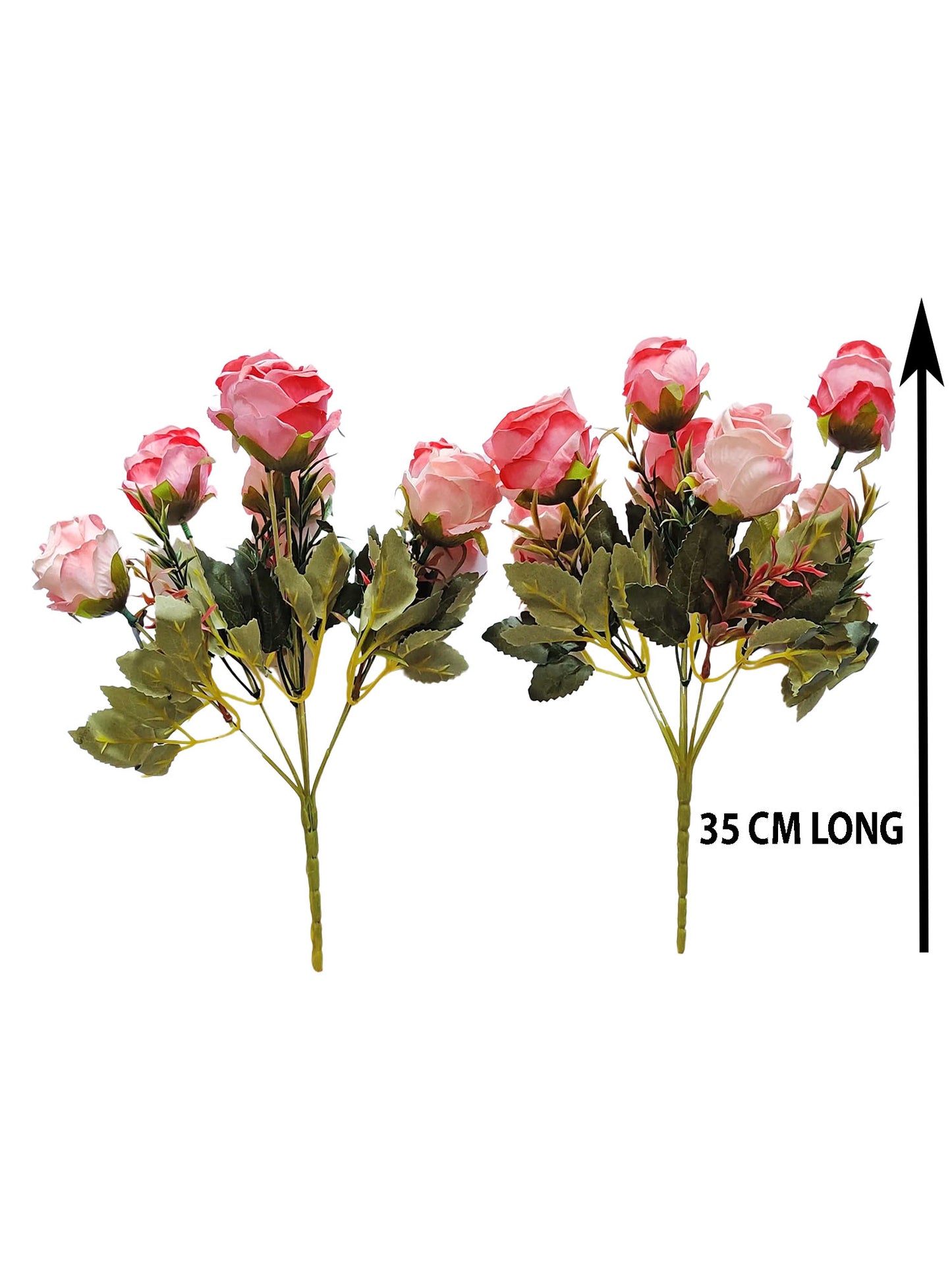 Pretty in Pink: Lifelike Artificial Pink Rose - Timeless Charm for Any Occasion, Vase filler, Home Decoration, DIY Craft, Gifting, Combo Pack of 2 Pieces, Without Vase
